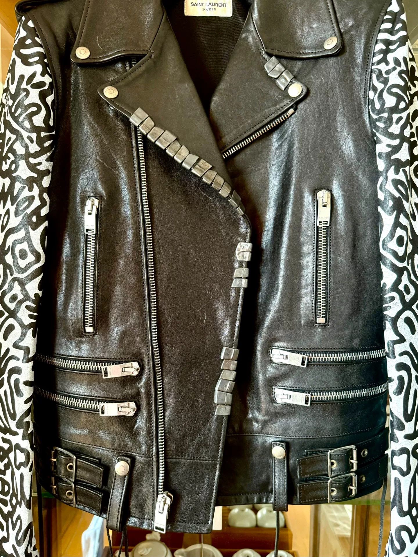 Saint Laurent Paris saint laurent graffiti leather jacket Size US M / EU 48-50 / 2 - 3 Thumbnail