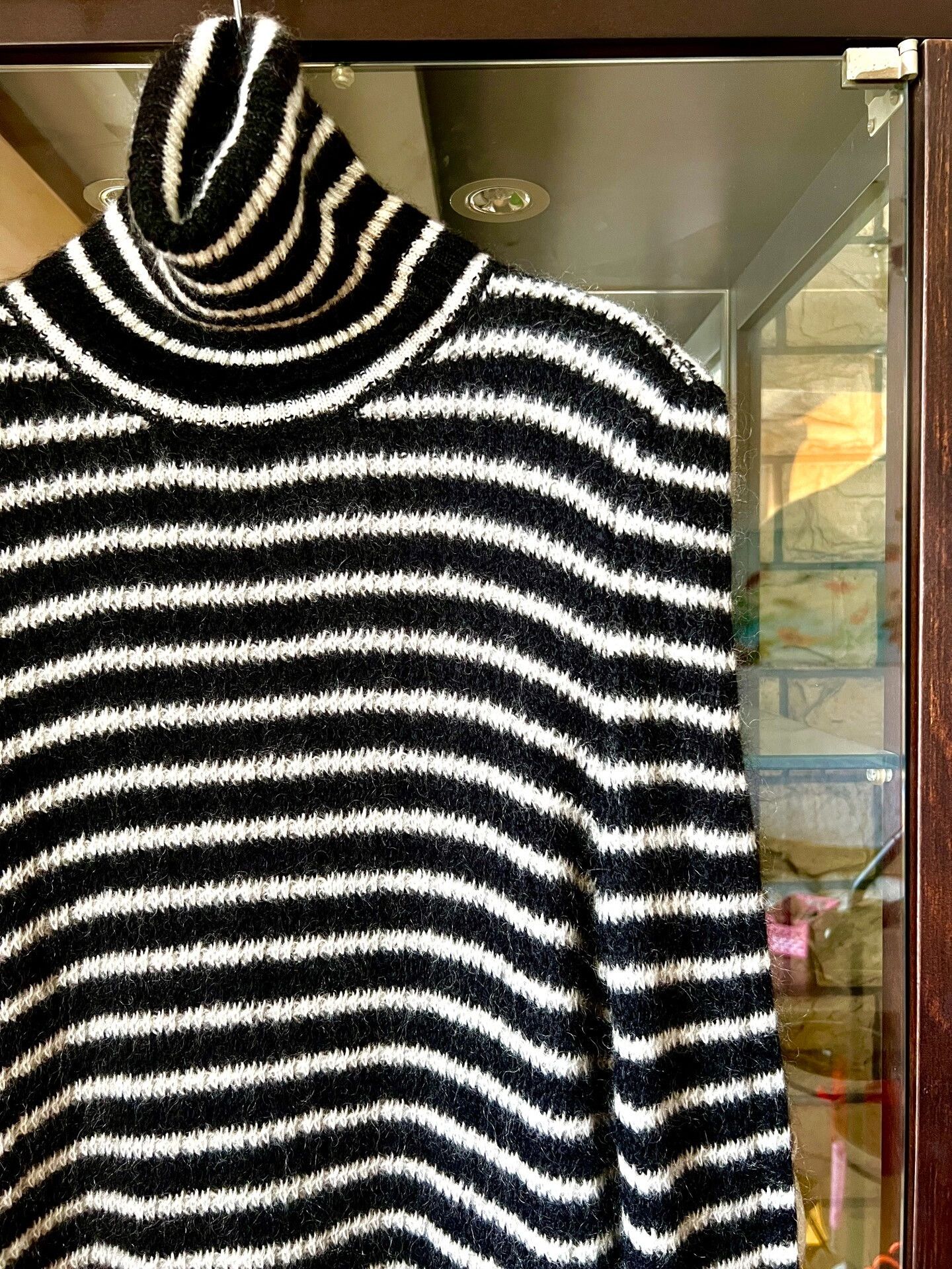 Saint Laurent Paris black and white striped turtleneck sweater Size L / US 10 / IT 46 - 2 Thumbnail