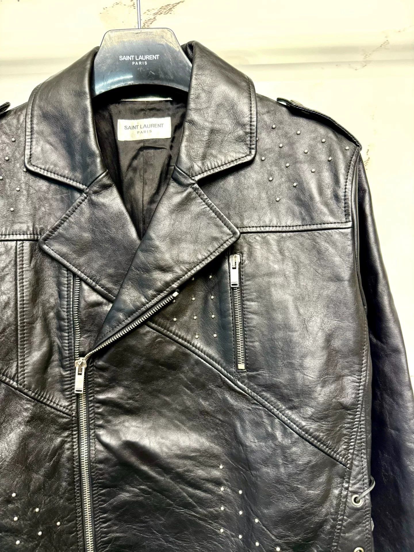 Saint Laurent Paris saint laurent studded black leather jacket Size US S / EU 44-46 / 1 - 2 Thumbnail