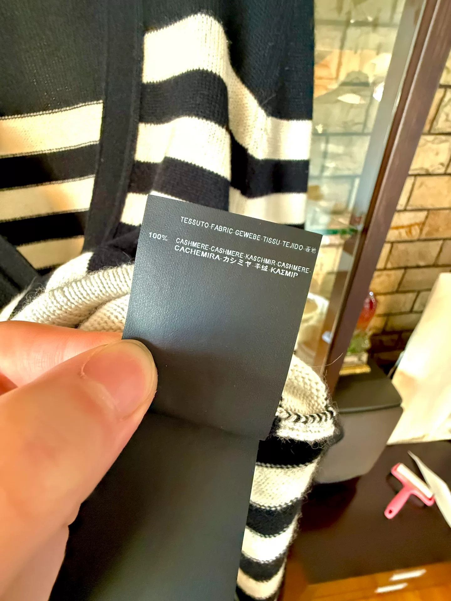 Saint Laurent Paris black and white striped cashmere cardigan Size S / US 4 / IT 40 - 5 Thumbnail