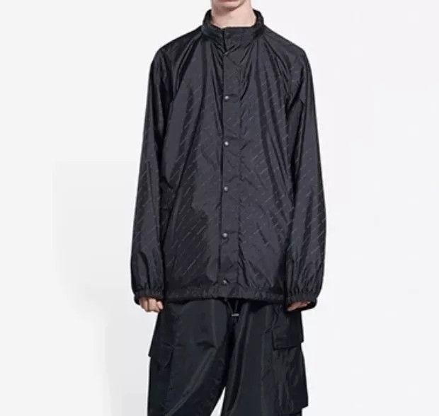 Balenciaga Balenciaga Black Printed Windbreaker Jacket Size US XS / EU 42 / 0 - 7 Thumbnail