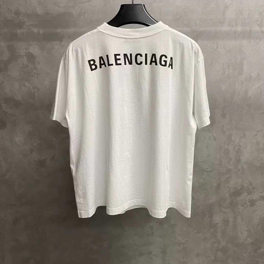 Balenciaga Balenciaga White Logo Print Short Sleeve Size US S / EU 44-46 / 1 - 5 Thumbnail