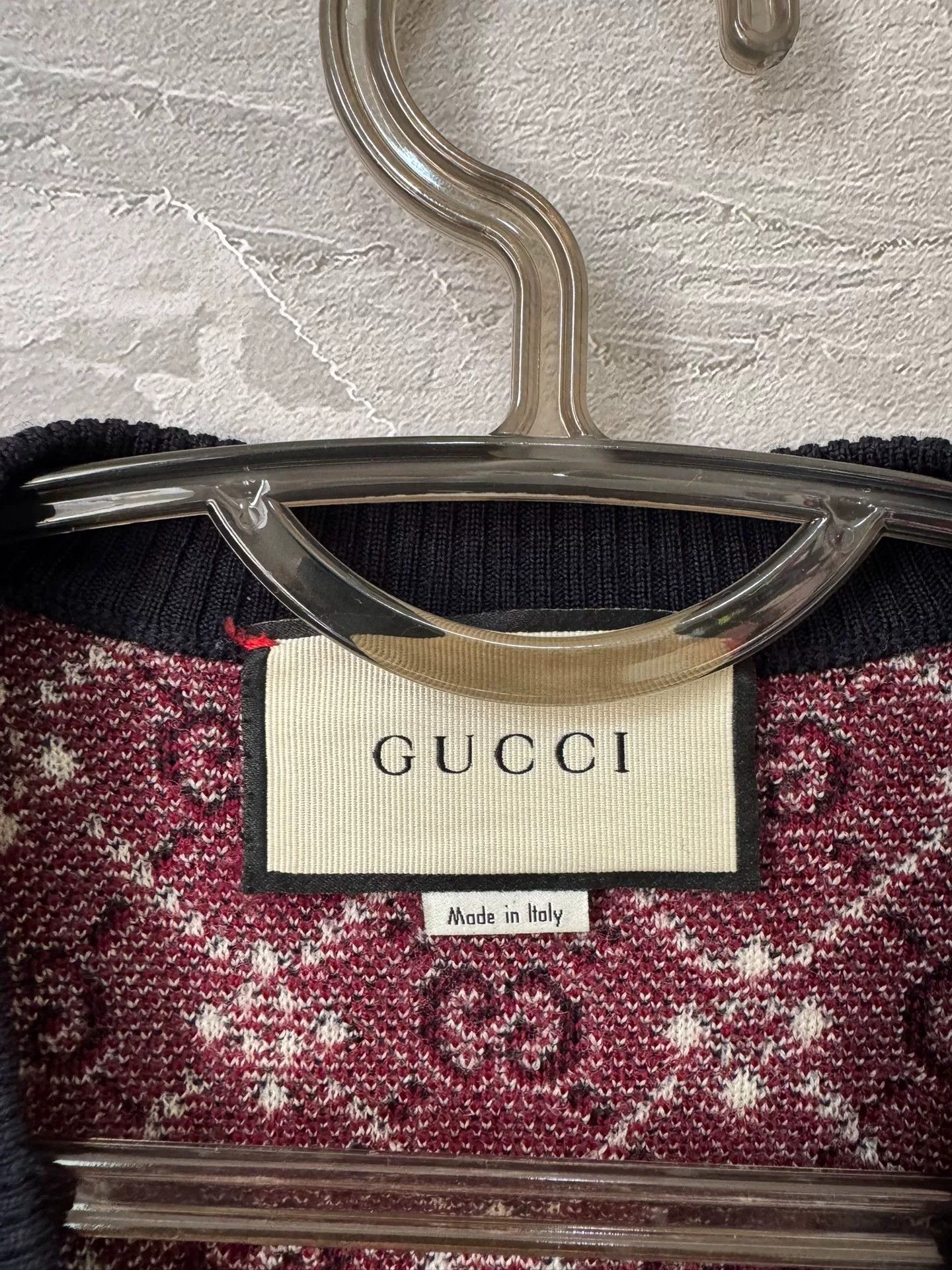 Gucci gucci logo v-neck knit sweater maroon Size US M / EU 48-50 / 2 - 2 Thumbnail