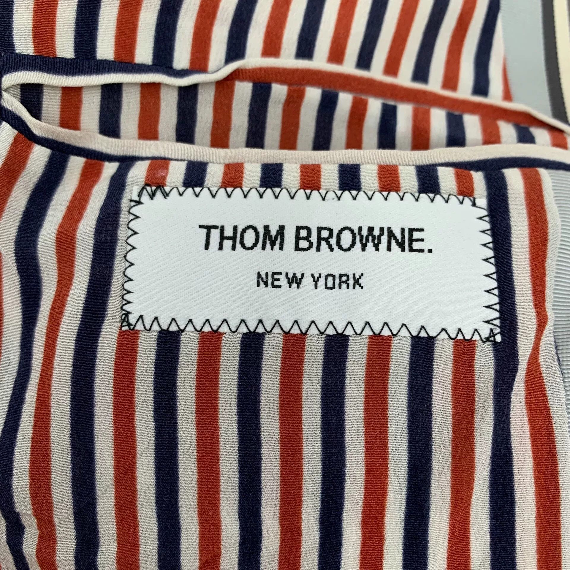 thom browne striped cotton long sleeve blazer