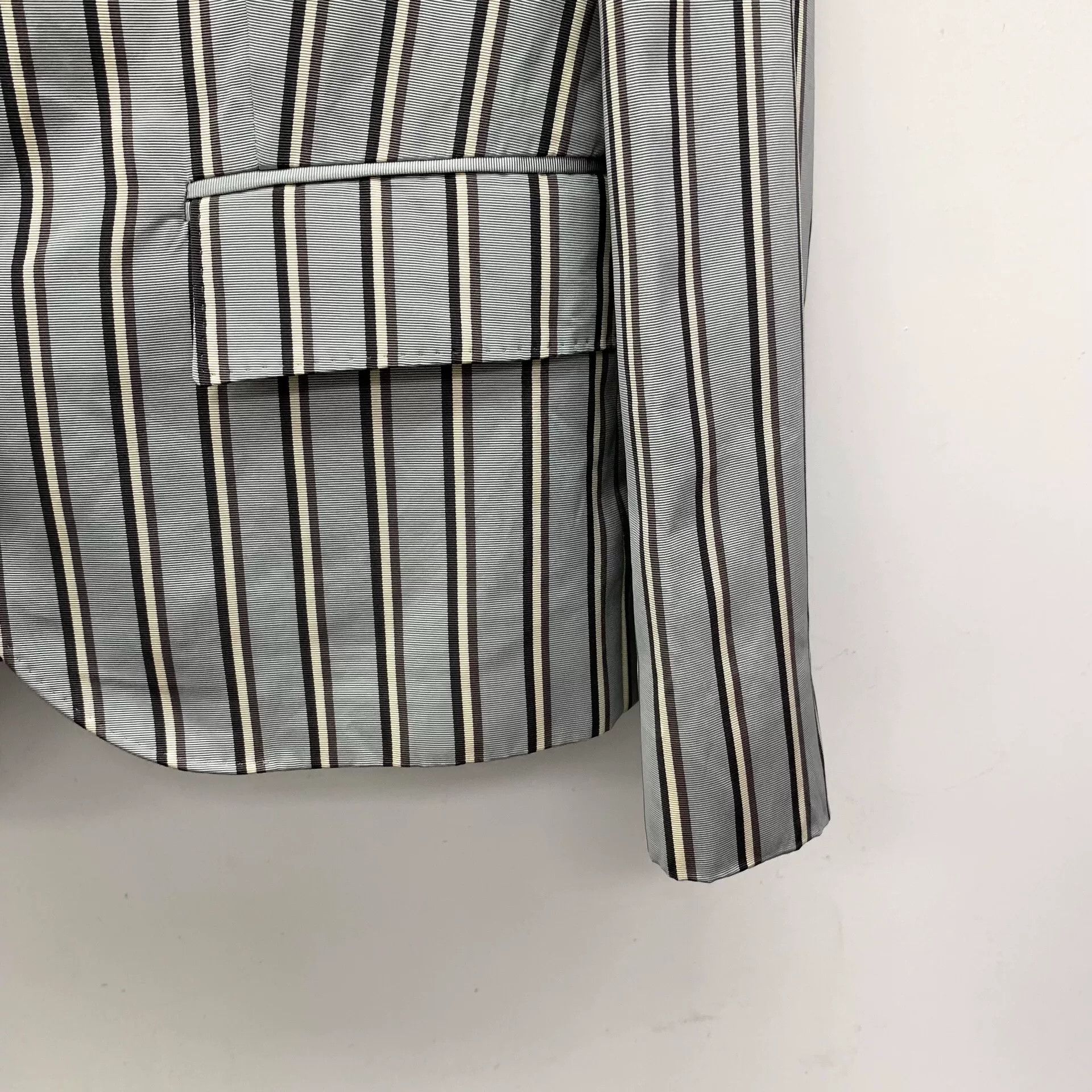 thom browne striped cotton long sleeve blazer