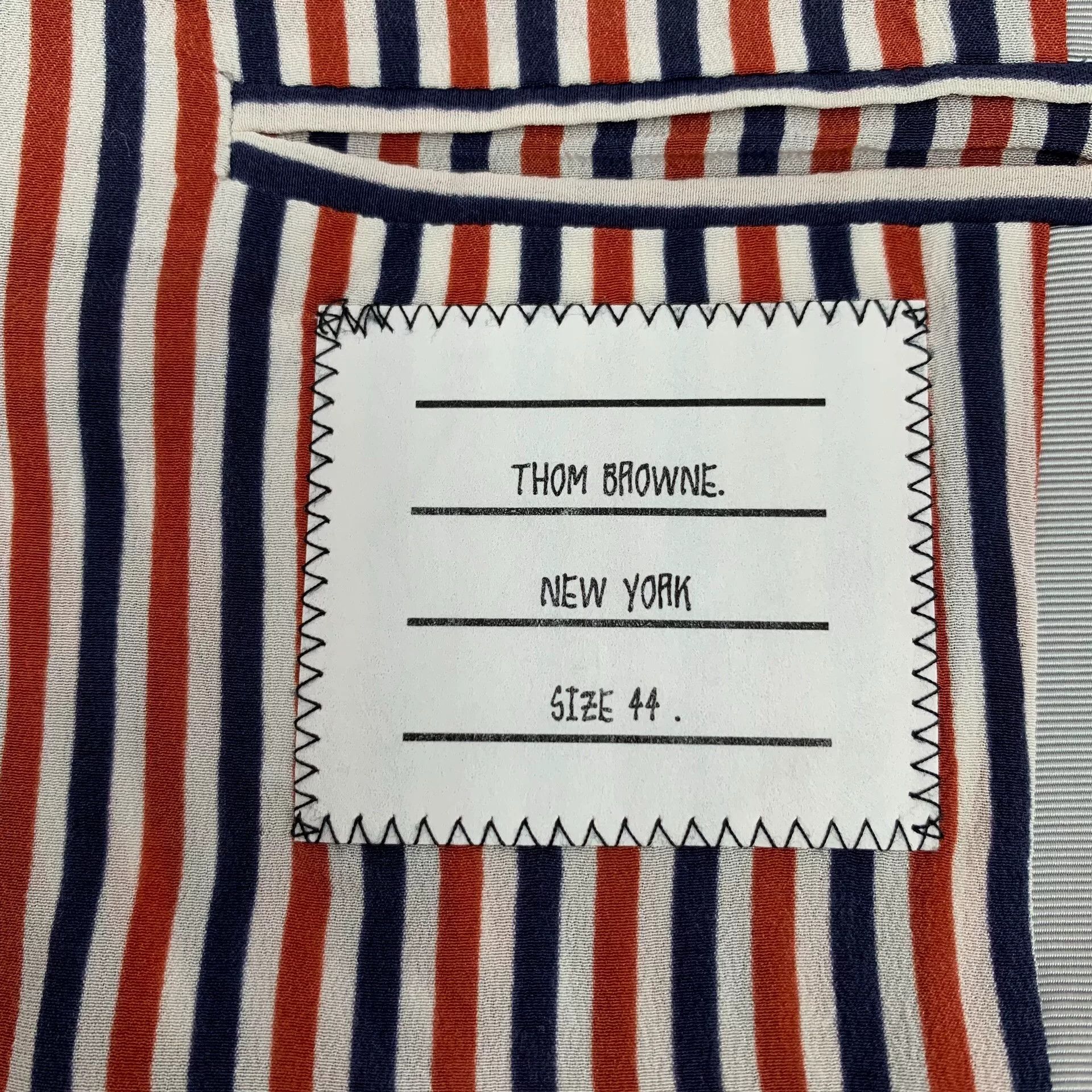 thom browne striped cotton long sleeve blazer