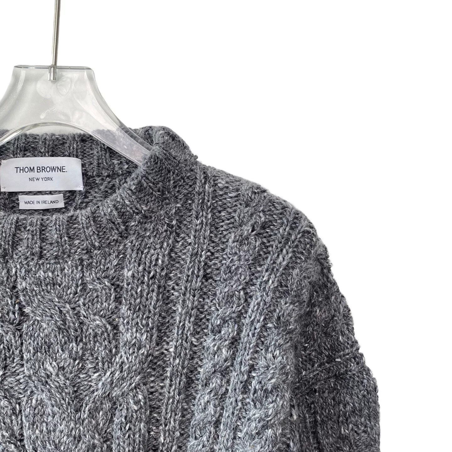 Thom Browne gray wool crew neck sweater by thom browne Size US M / EU 48-50 / 2 - 4 Thumbnail