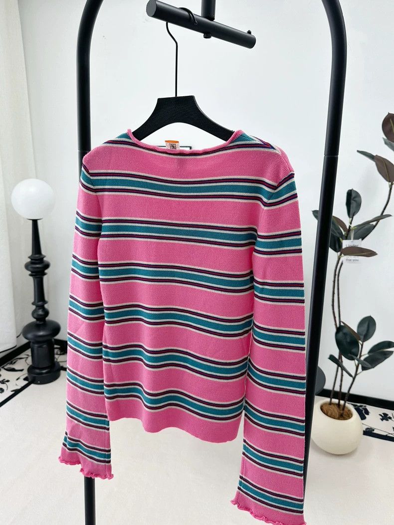 Louis Vuitton LV Pink Striped Knit Sweater Size US XS / EU 42 / 0 - 2 Thumbnail