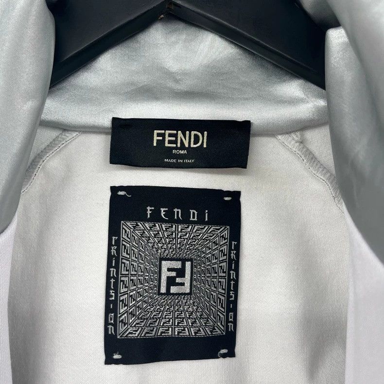 Fendi Fendi Silver Chest Logo Zip Jacket Size US L / EU 52-54 / 3 - 5 Thumbnail