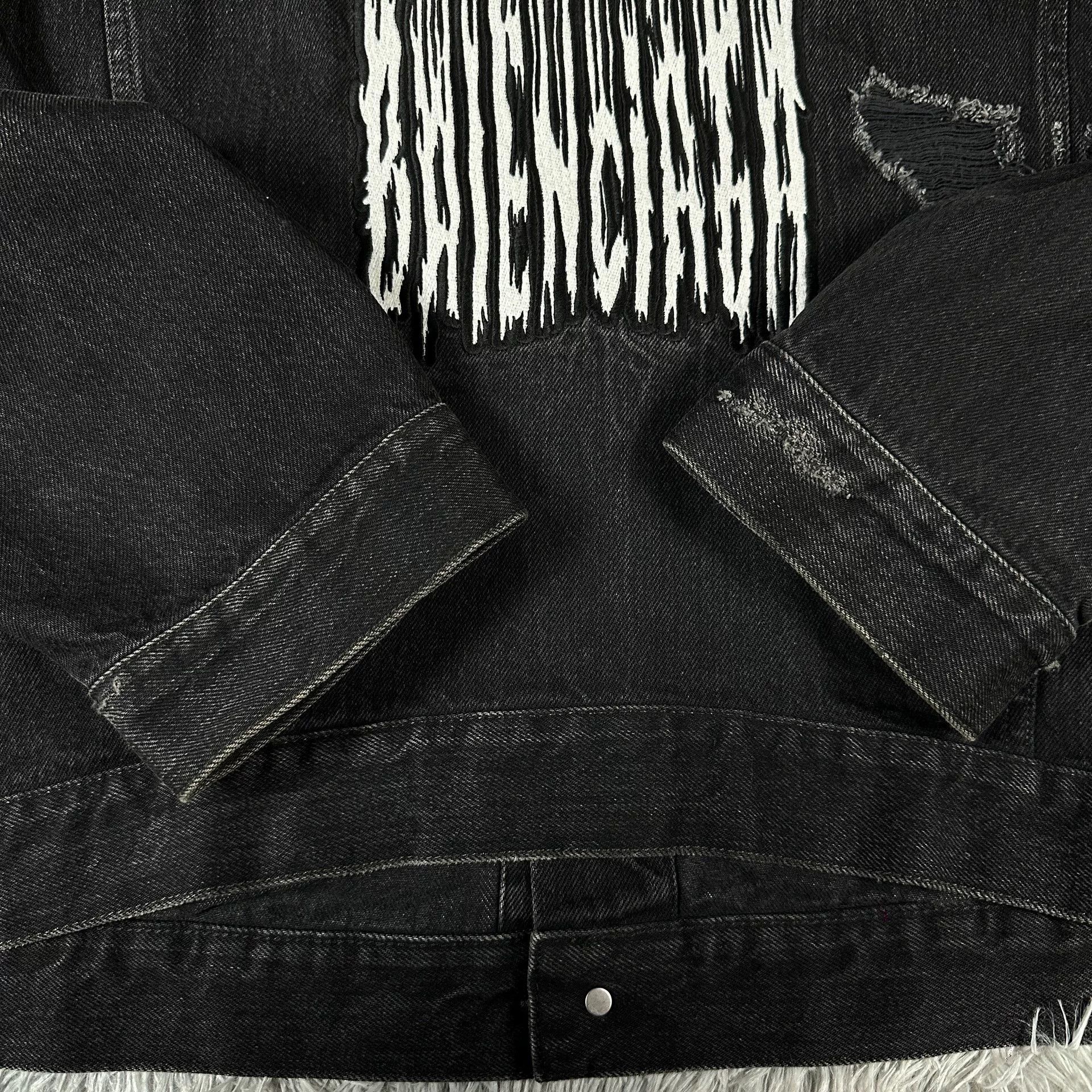Balenciaga Balenciaga Black Embroidered Denim Jacket Size US M / EU 48-50 / 2 - 6 Thumbnail
