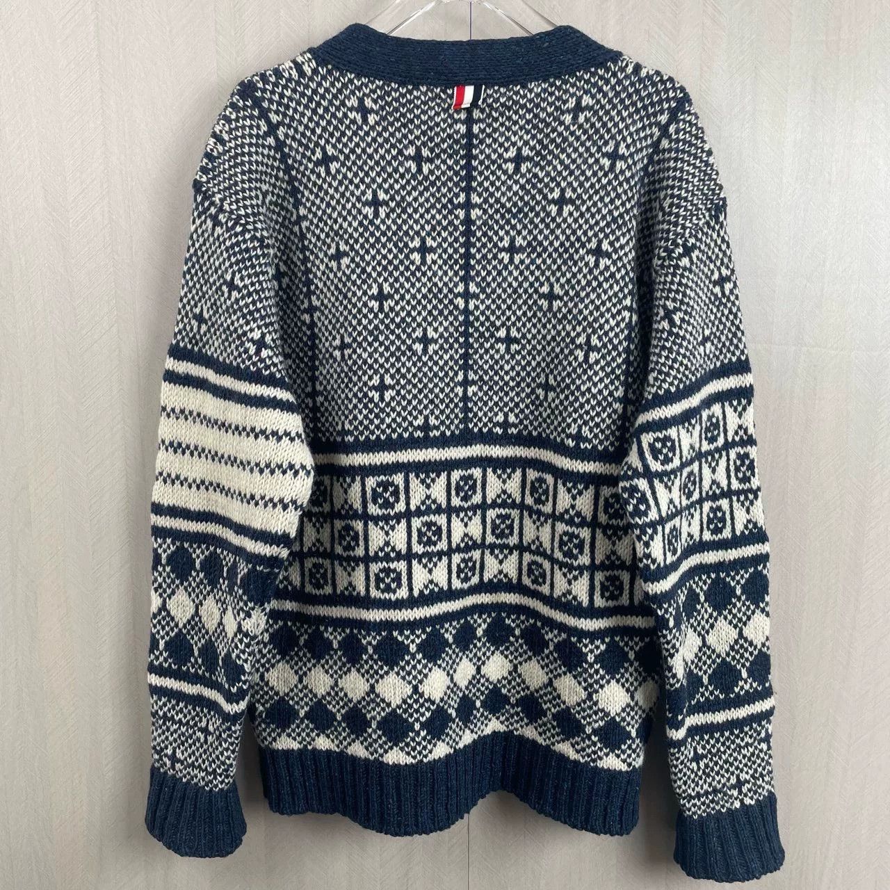 Thom Browne ThomBrowne White Navy Pattern Cardigan Size US XS / EU 42 / 0 - 3 Thumbnail