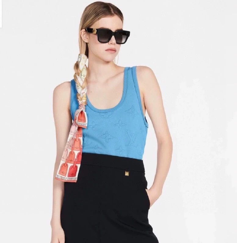 Louis Vuitton Louis Vuitton Blue Logo Sleeveless Tank Top Size US XS / EU 42 / 0 - 8 Thumbnail