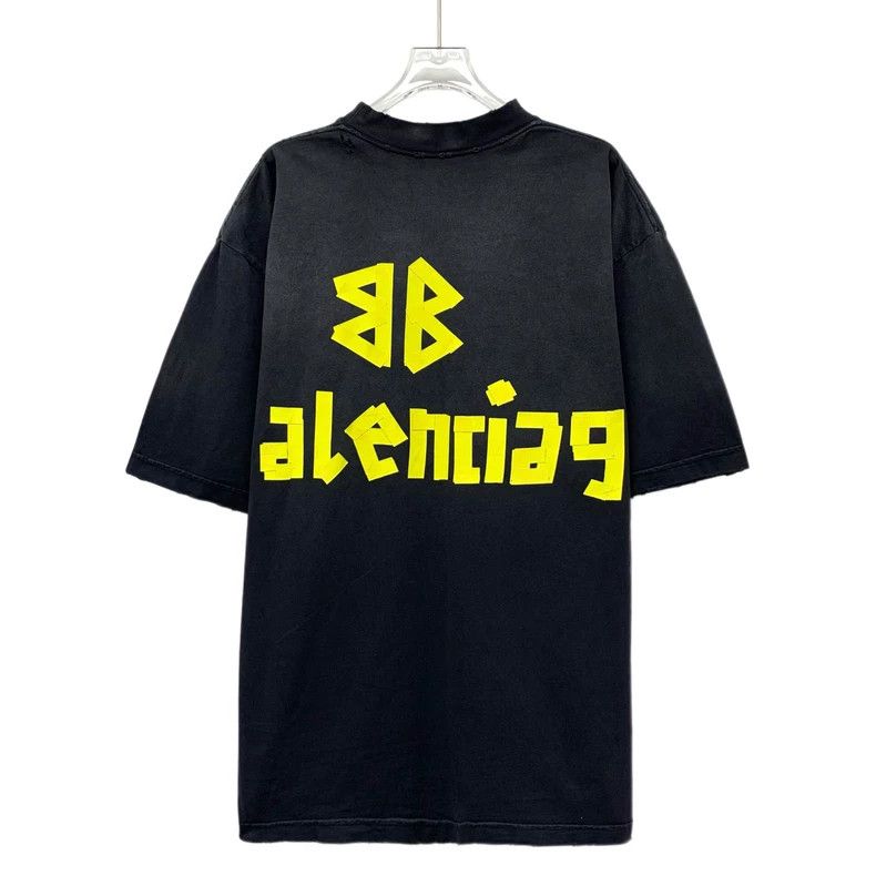 Balenciaga Balenciaga 23 Black Logo Cotton Short Sleeve T-shirt Size US M / EU 48-50 / 2 - 2 Thumbnail
