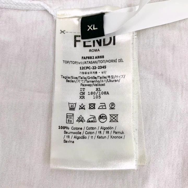 Fendi Fendi White Cotton Logo Short Sleeve T-shirt Size US XL / EU 56 / 4 - 6 Thumbnail