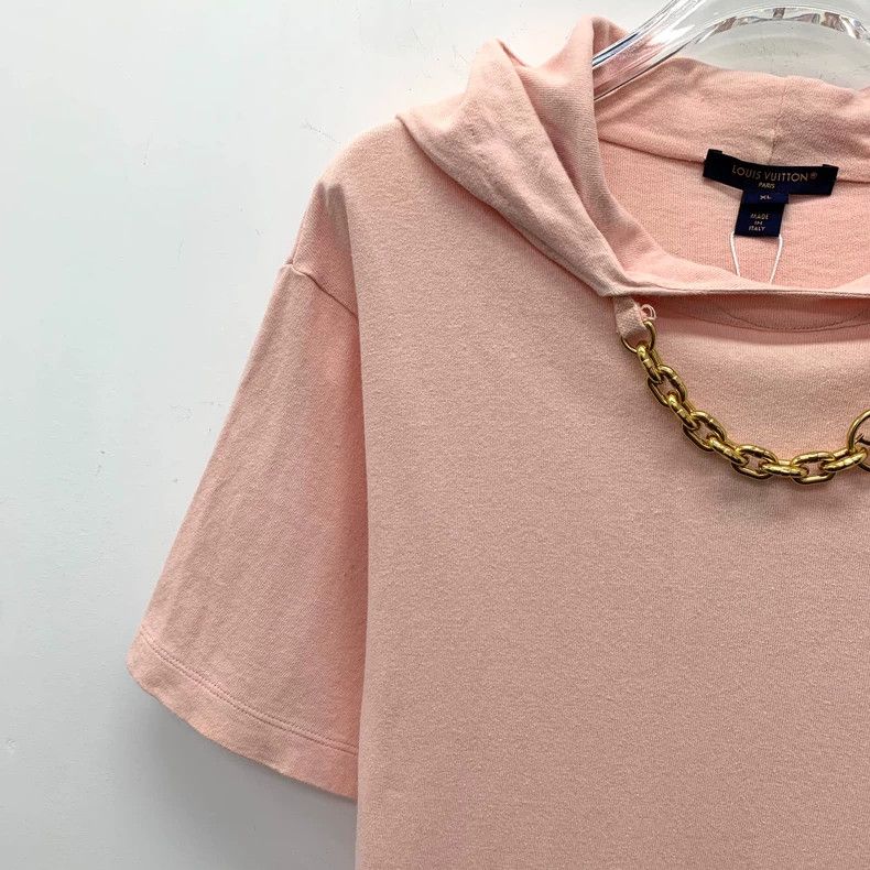 Louis Vuitton Louis Vuitton Pink Logo Hooded T-Shirt Size US XL / EU 56 / 4 - 3 Thumbnail