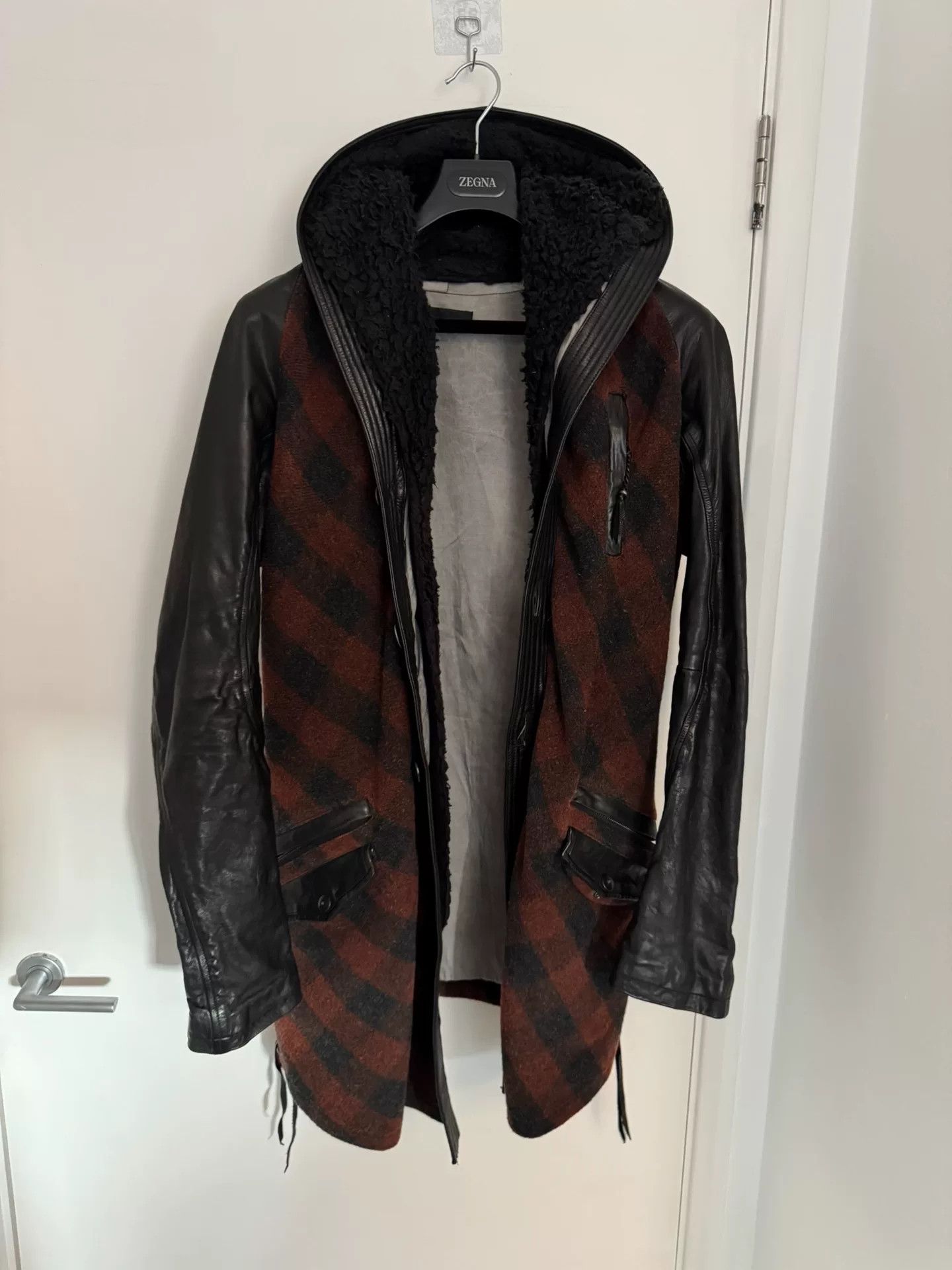KMRii kmrii Archive Red Plaid Shearling Jacket Size US XS / EU 42 / 0 - 2 Thumbnail