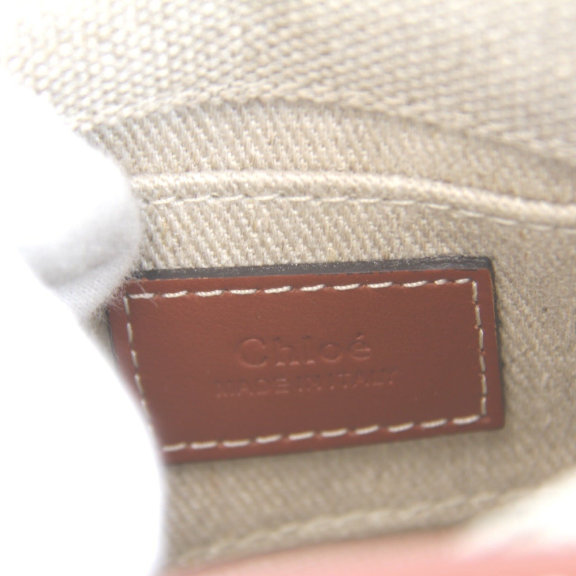 Chloe Chloé Chloe Woody Nano Tote Bag with Tag and Strap, Linen/Cotton/Leather, Beige, Women's Size ONE SIZE - 8 Thumbnail