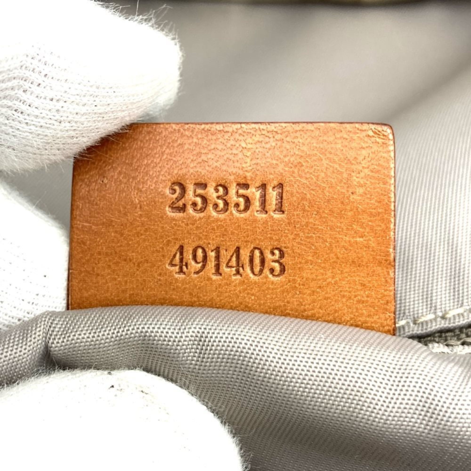 Gucci GUCCI 253511 Tote Bag, Sherry Line, Beige, Polyester, Women's and Men's Size ONE SIZE - 8 Thumbnail