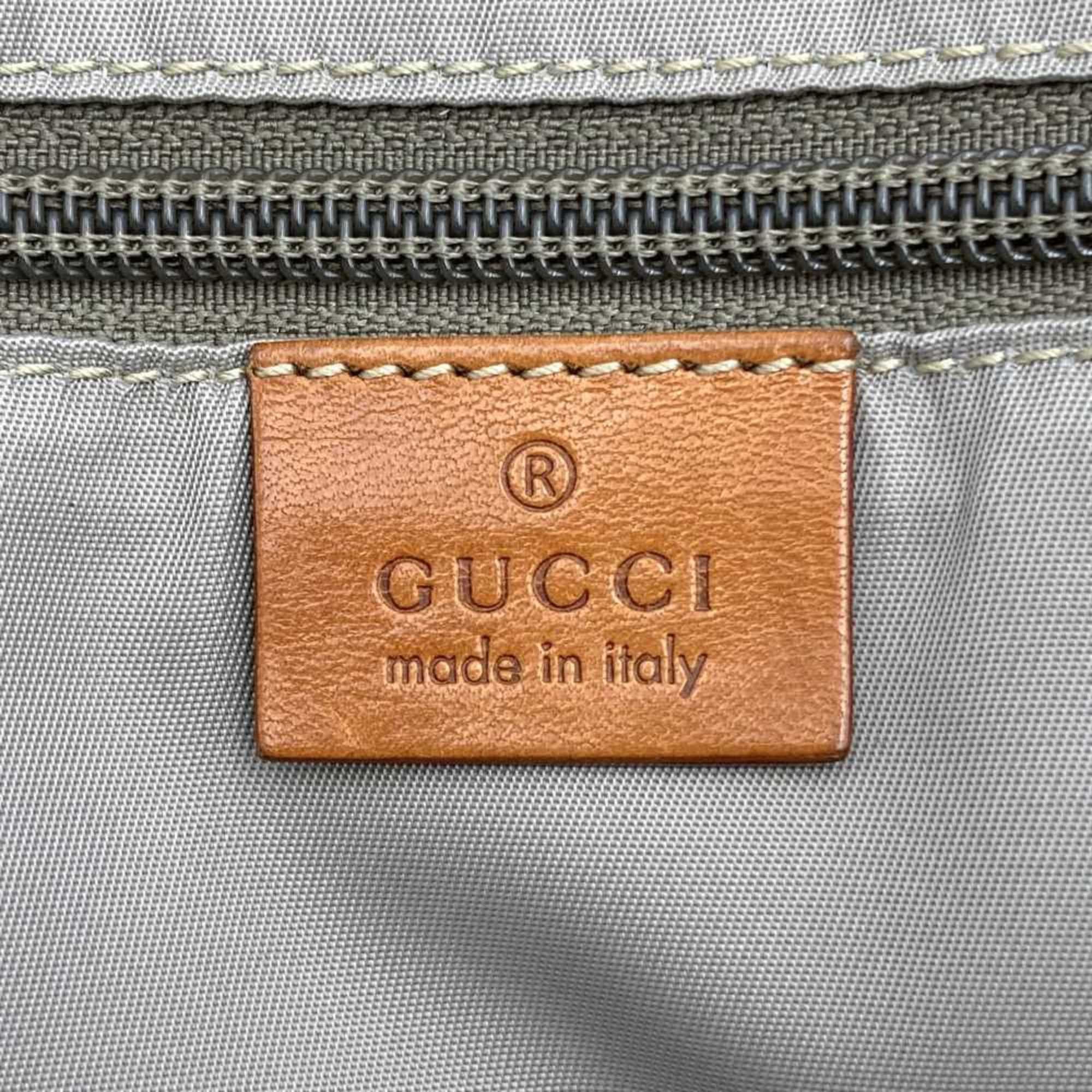 Gucci GUCCI 253511 Tote Bag, Sherry Line, Beige, Polyester, Women's and Men's Size ONE SIZE - 7 Thumbnail
