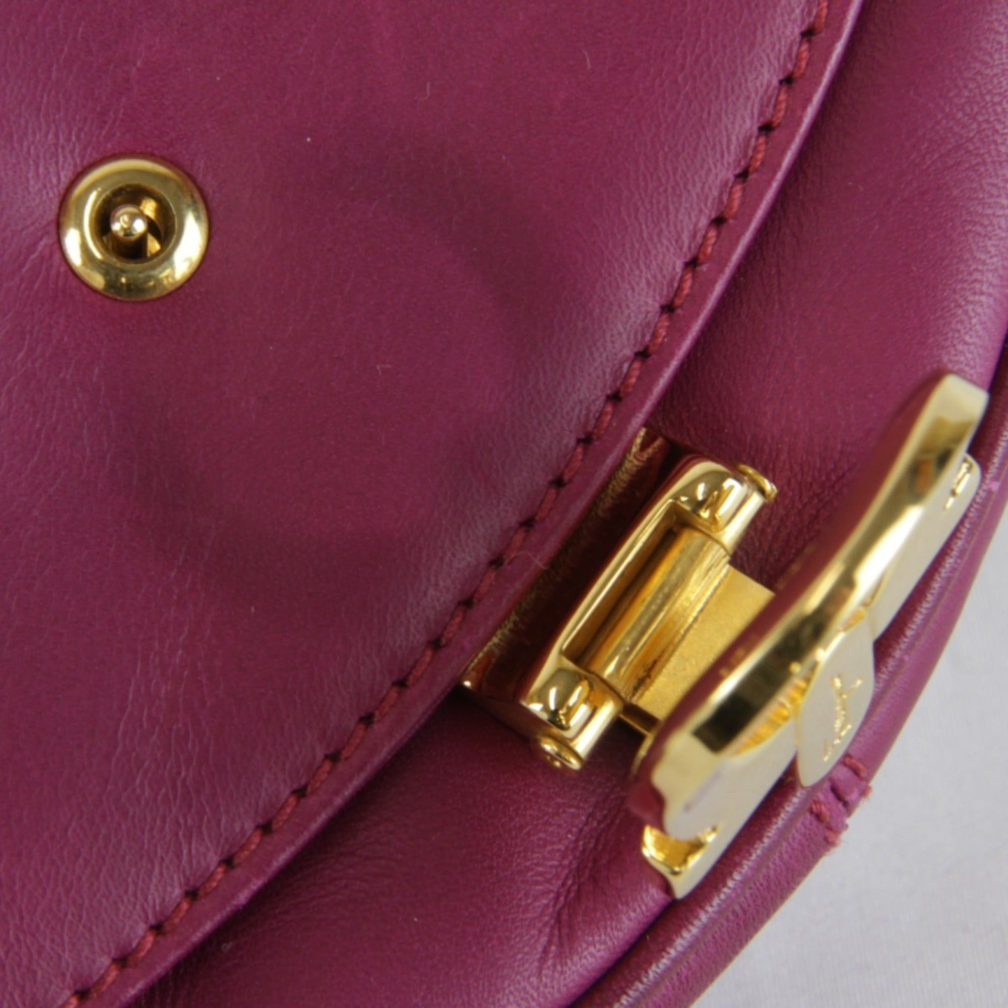 Salvatore Ferragamo Salvatore Ferragamo Gancini Chain Shoulder Bag in Purple Leather for Women Size ONE SIZE - 11 Thumbnail