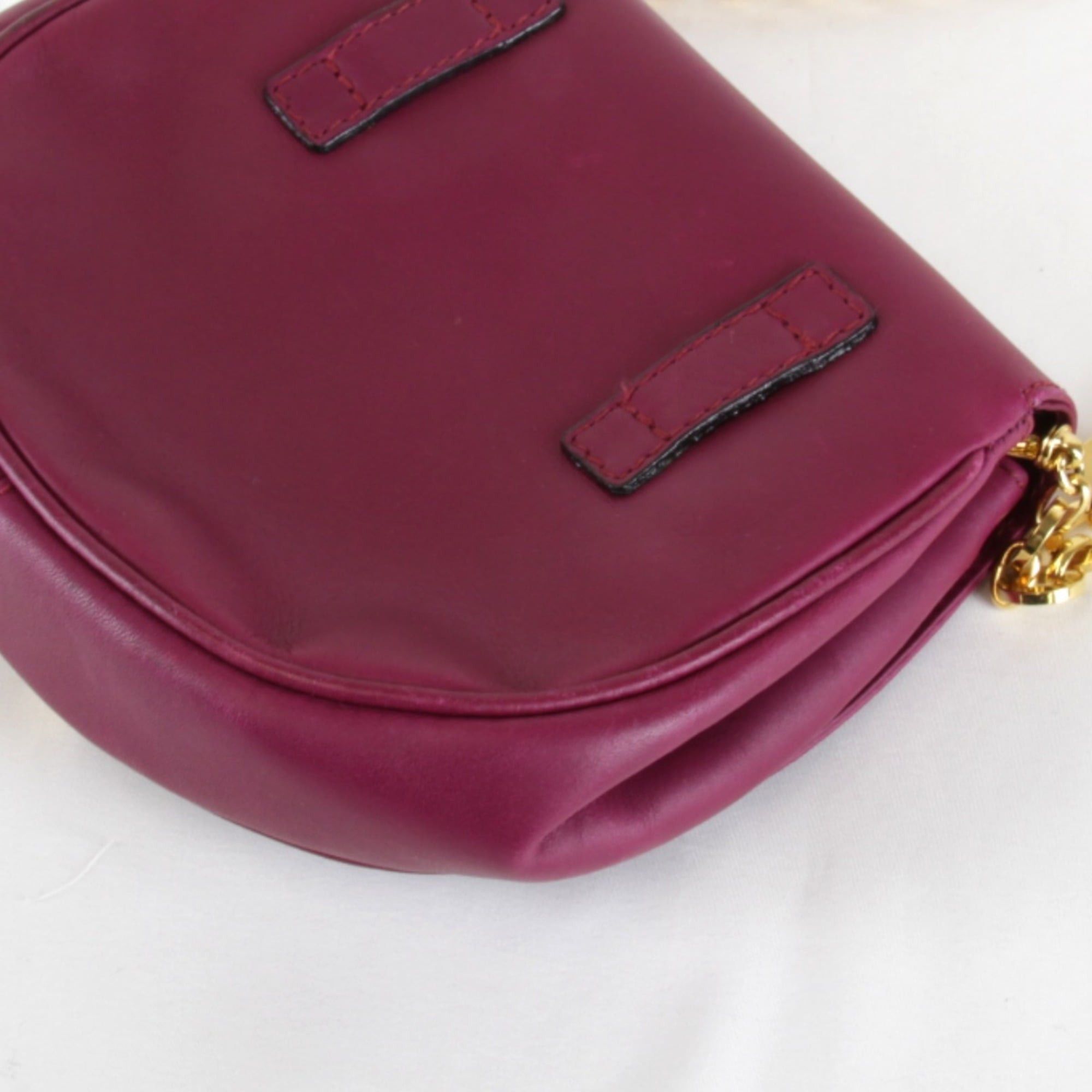 Salvatore Ferragamo Salvatore Ferragamo Gancini Chain Shoulder Bag in Purple Leather for Women Size ONE SIZE - 3 Thumbnail