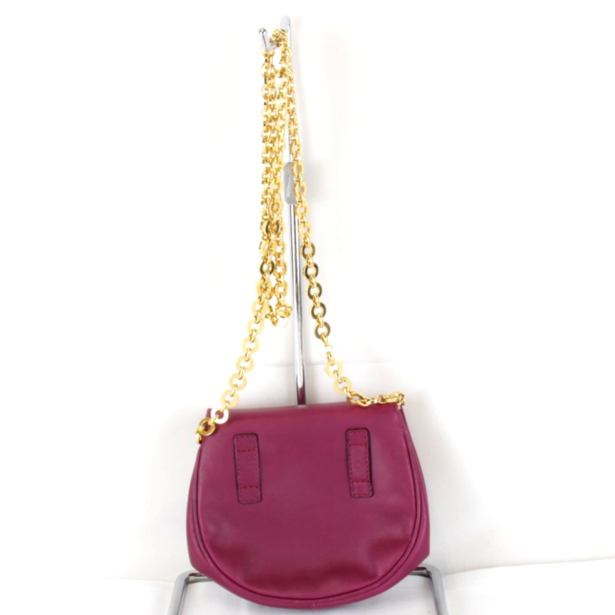 Salvatore Ferragamo Salvatore Ferragamo Gancini Chain Shoulder Bag in Purple Leather for Women Size ONE SIZE - 2 Thumbnail