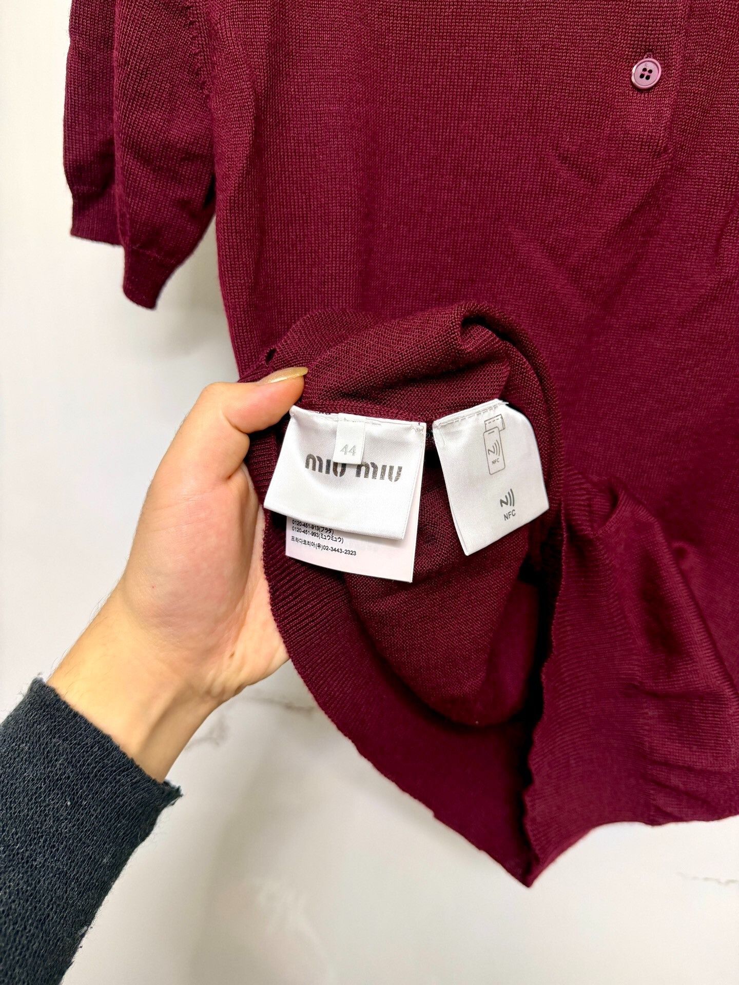 Miu Miu miumiu burgundy wool polo shirt Size M / US 6-8 / IT 42-44 - 4 Thumbnail