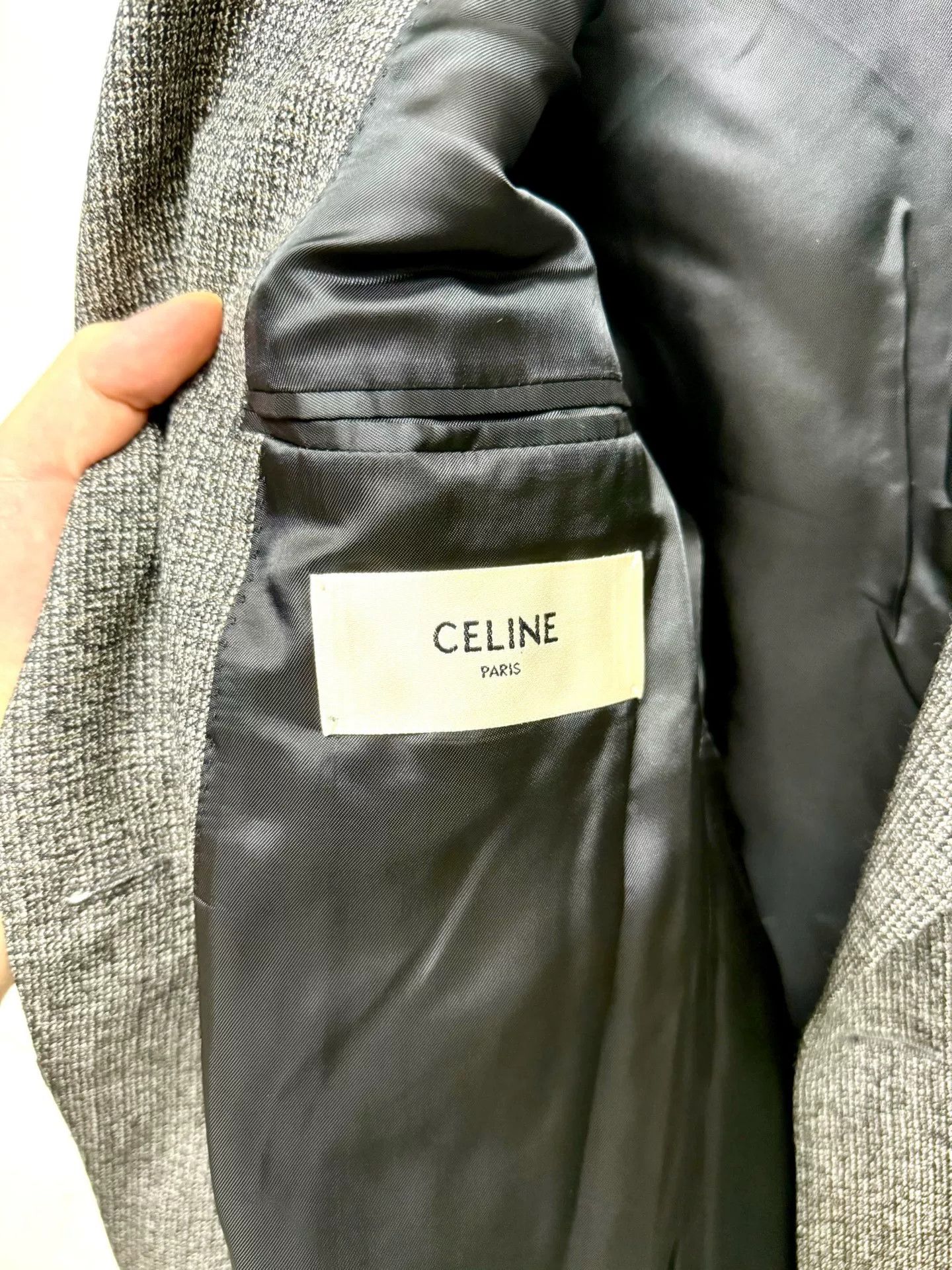 Celine celine gray double-breasted blazer jacket Size US M / EU 48-50 / 2 - 6 Thumbnail