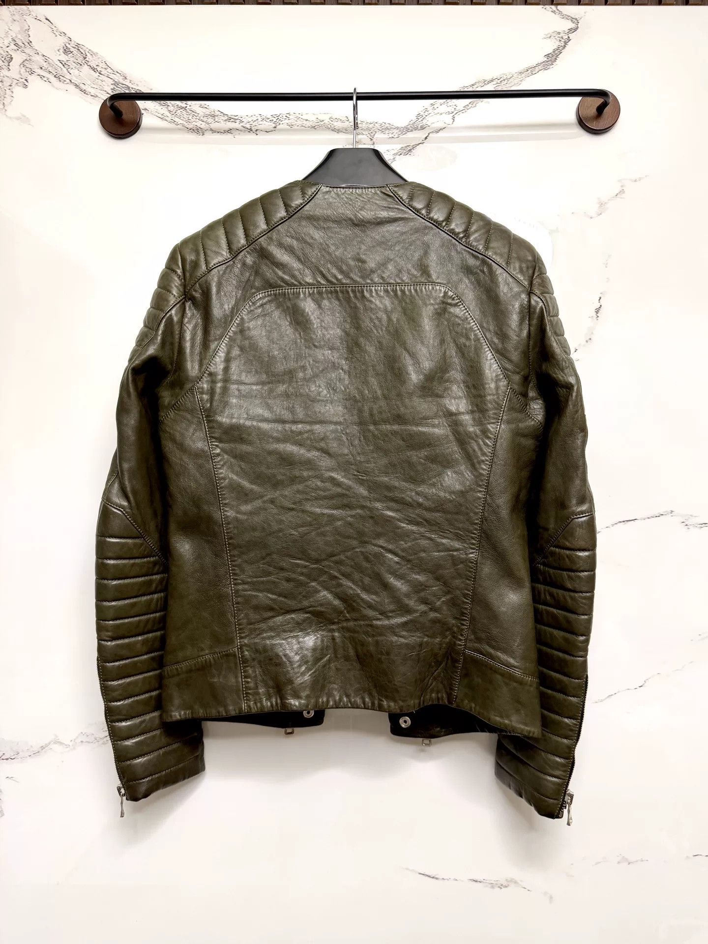 Balmain balmain military green leather biker jacket Size US S / EU 44-46 / 1 - 2 Thumbnail