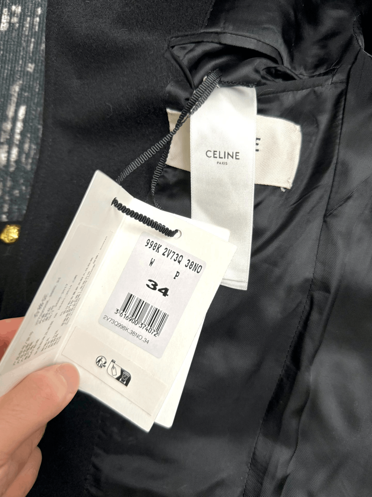 Celine celine black gold button wool jacket Size S / US 4 / IT 40 - 4 Thumbnail