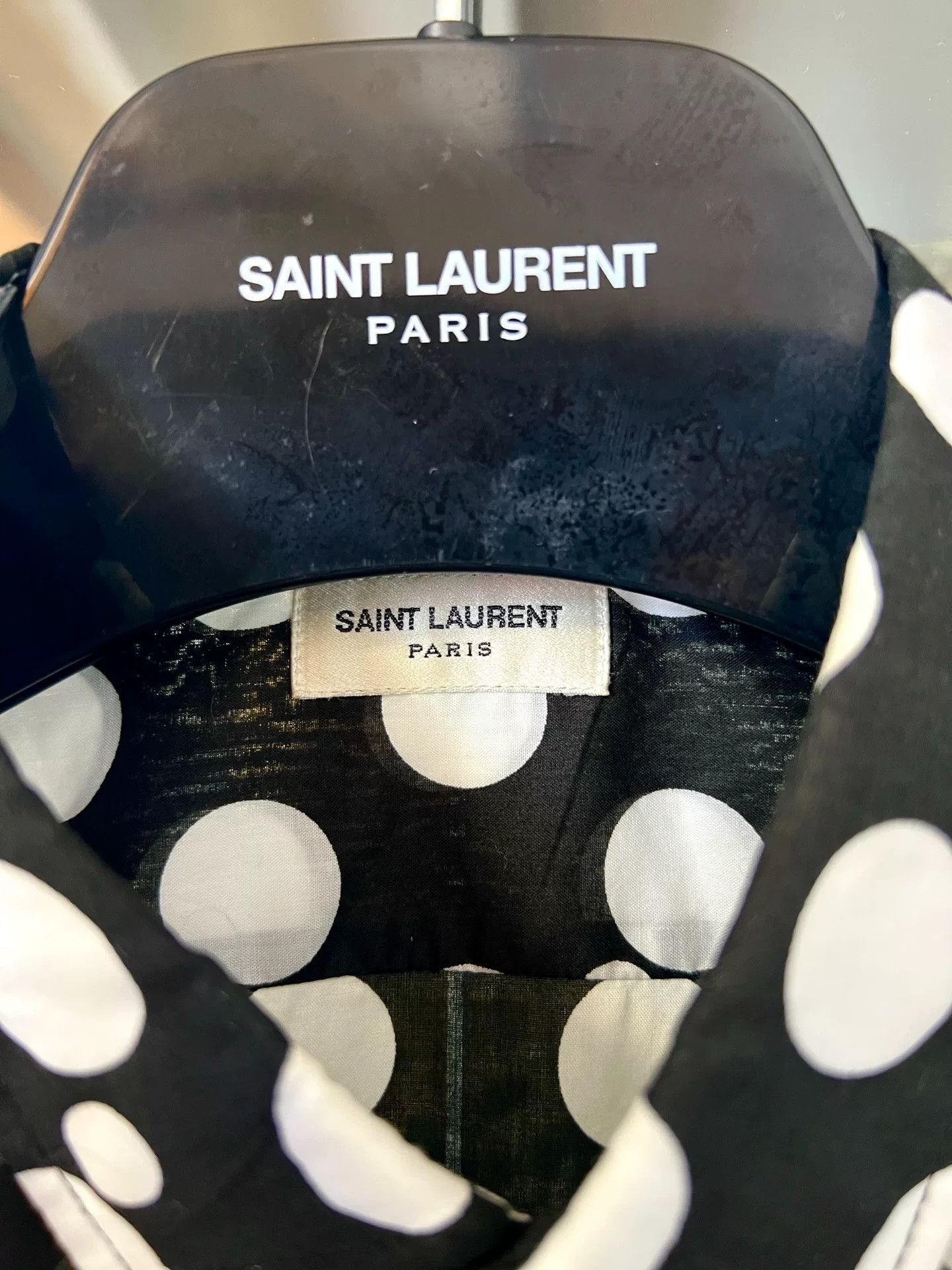 Saint Laurent Paris black and white polka dot shirt Size US S / EU 44-46 / 1 - 3 Thumbnail