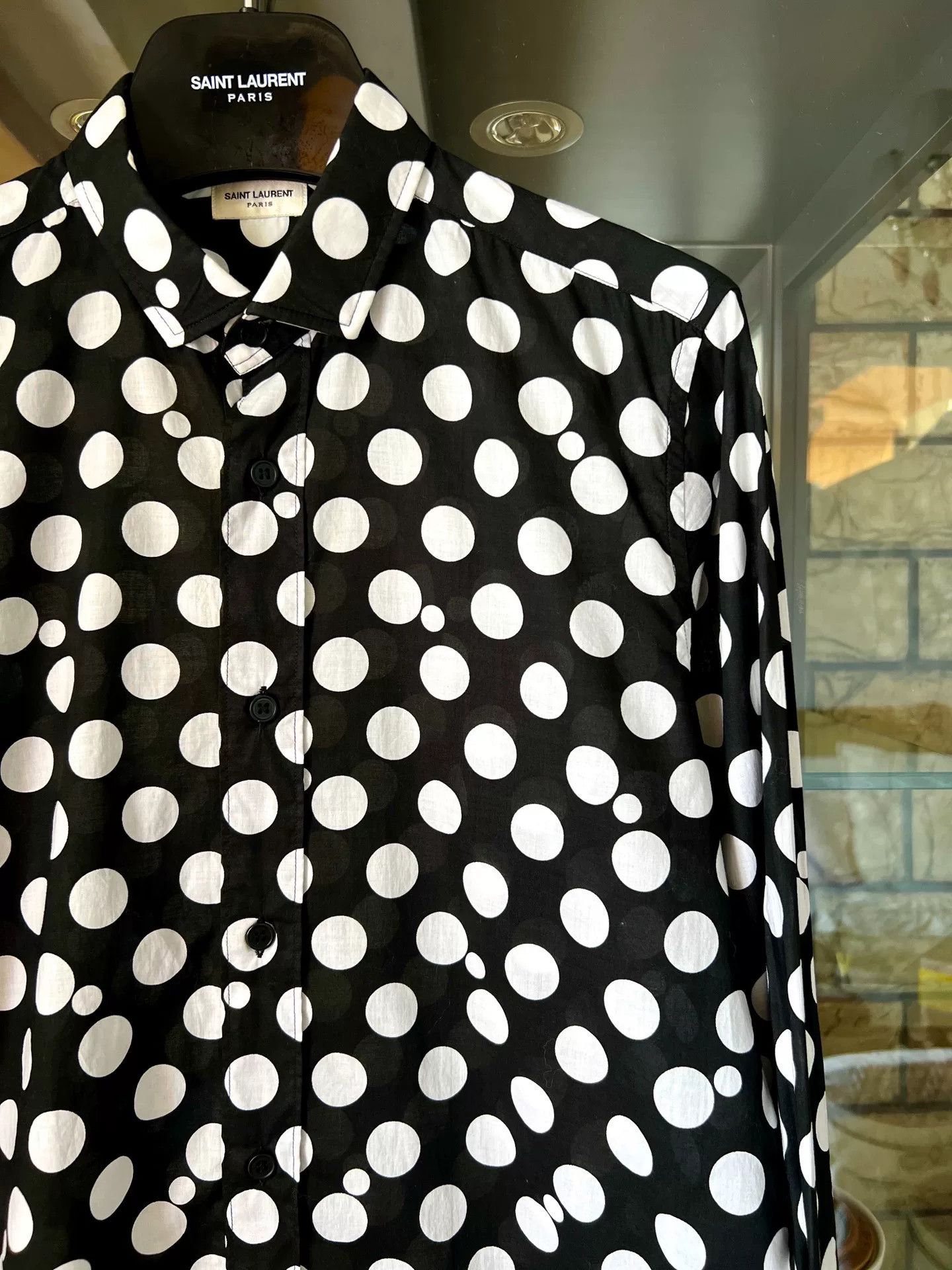 Saint Laurent Paris black and white polka dot shirt Size US S / EU 44-46 / 1 - 2 Thumbnail