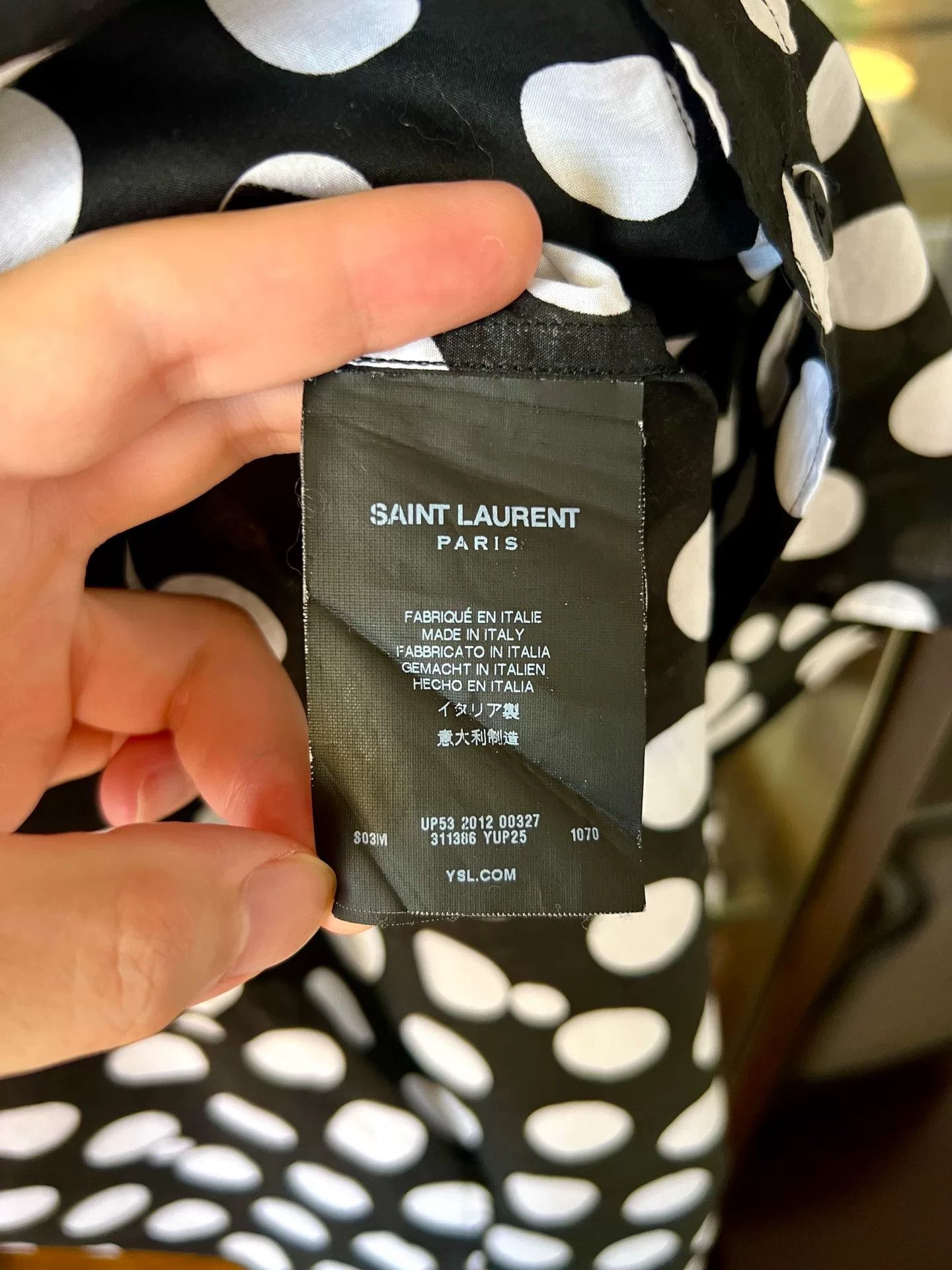 Saint Laurent Paris black and white polka dot shirt Size US S / EU 44-46 / 1 - 7 Thumbnail