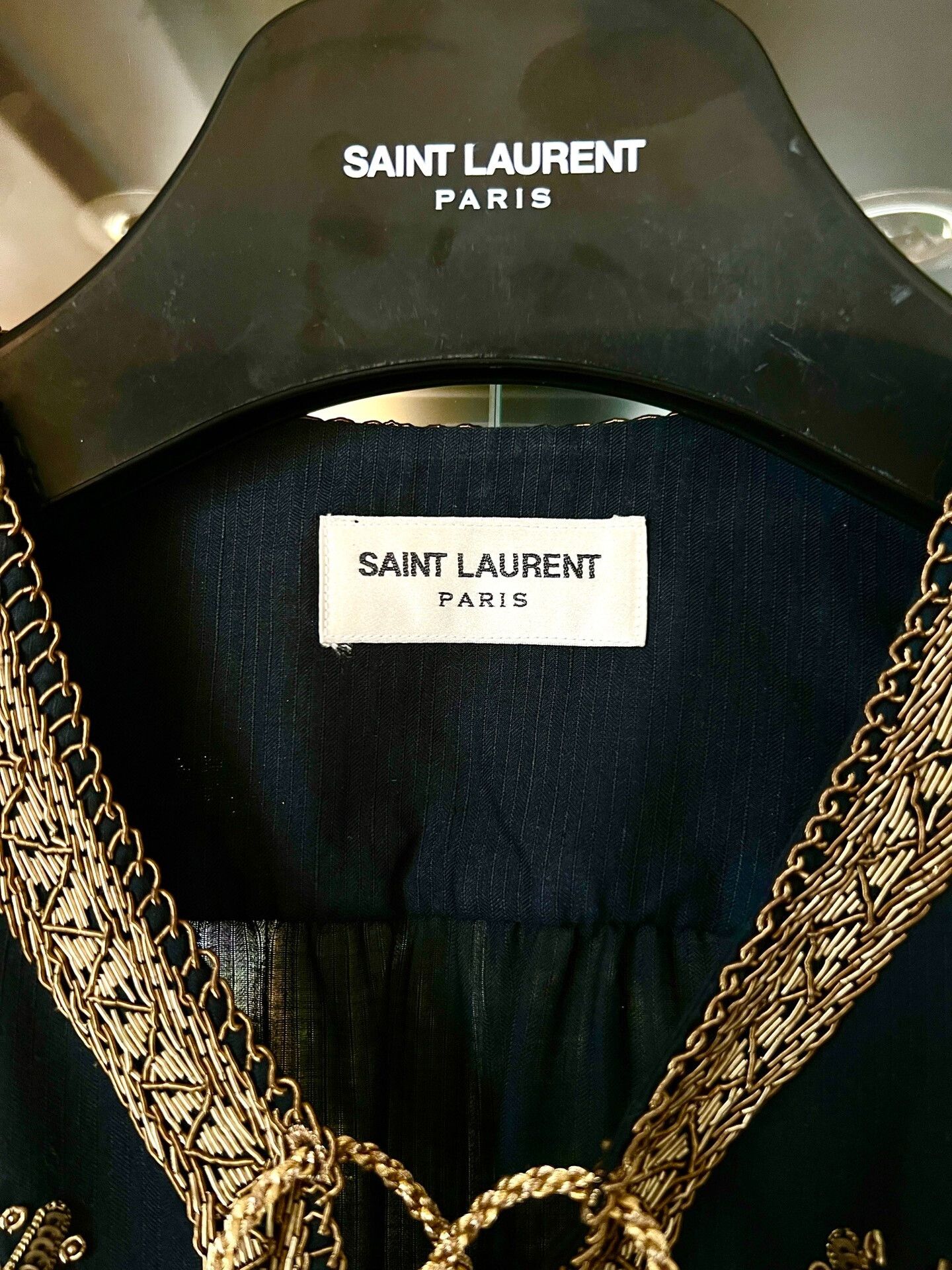 Saint Laurent Paris saint laurent embroidered black cotton-linen shirt Size M / US 6-8 / IT 42-44 - 3 Thumbnail