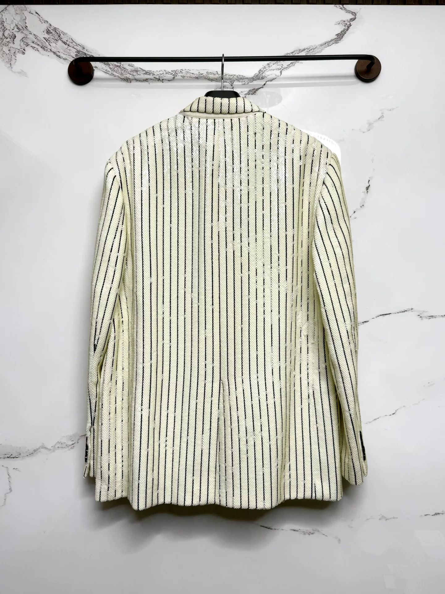 Celine celine striped blazer in black and white Size L / US 10 / IT 46 - 3 Thumbnail