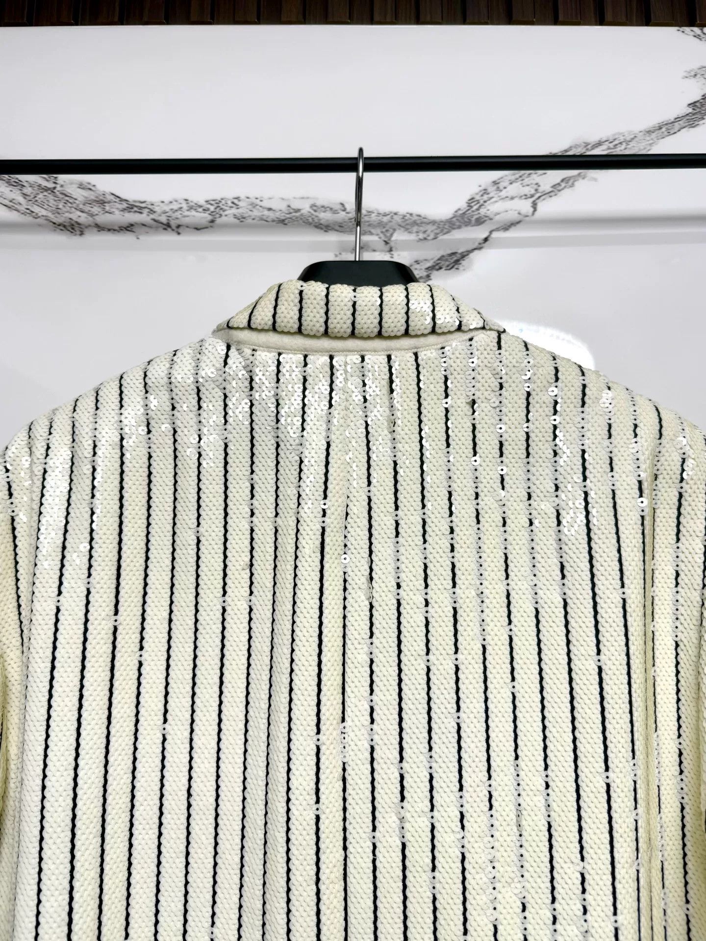 Celine celine striped blazer in black and white Size L / US 10 / IT 46 - 4 Thumbnail