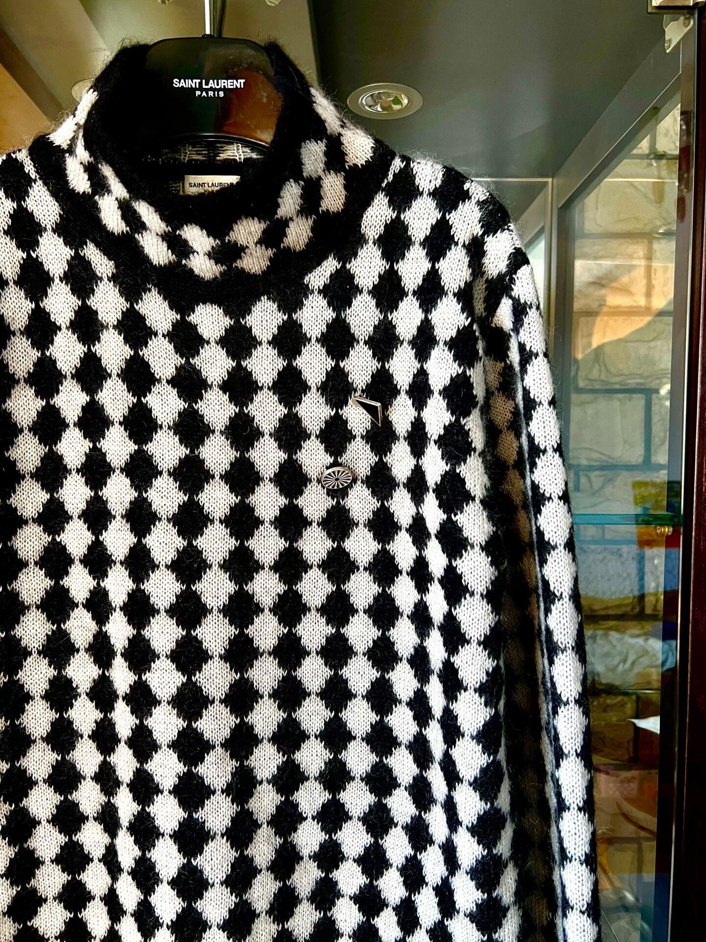 Saint Laurent Paris saint laurent black and white check turtleneck Size US XL / EU 56 / 4 - 2 Thumbnail