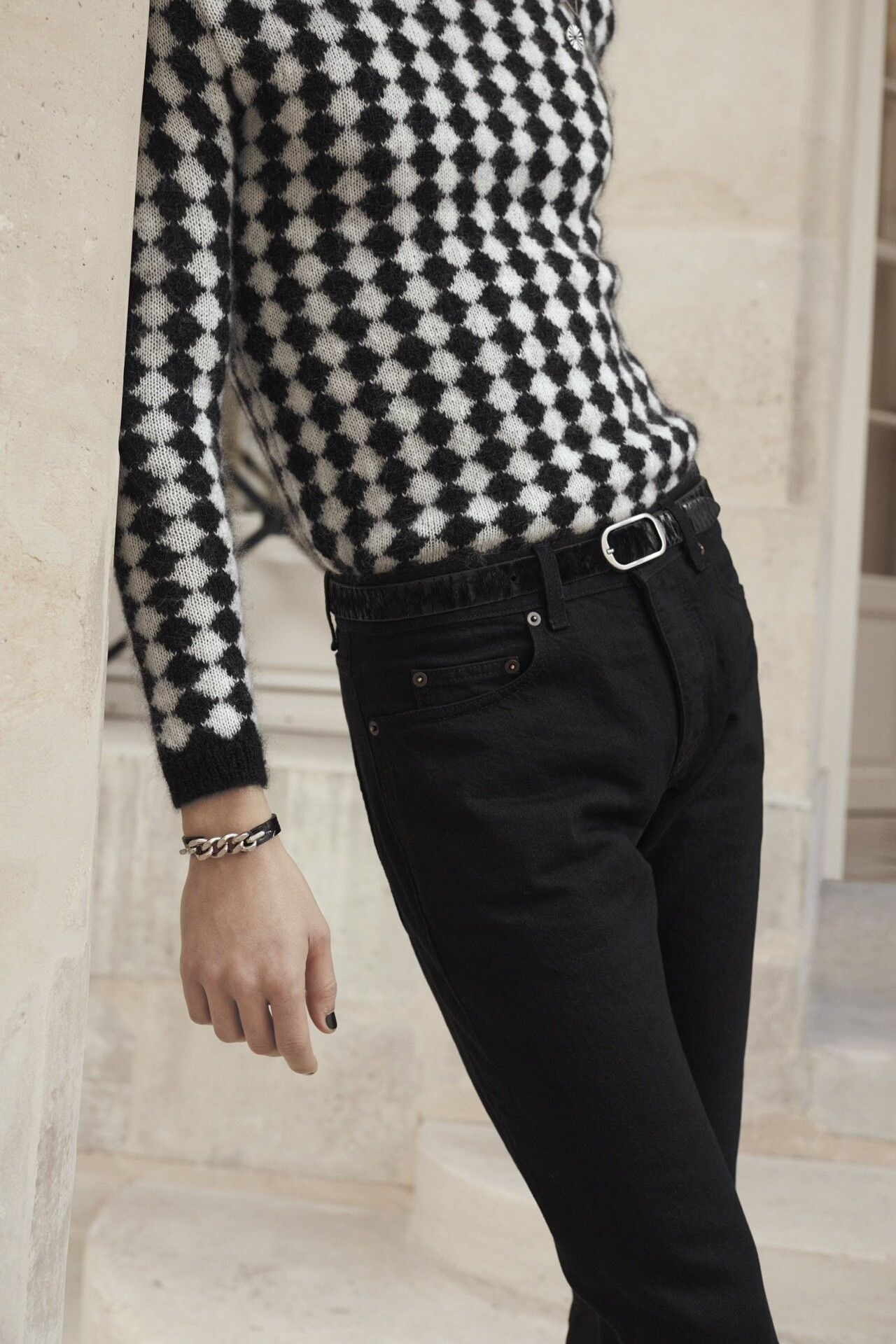 Saint Laurent Paris saint laurent black and white check turtleneck Size US XL / EU 56 / 4 - 7 Thumbnail