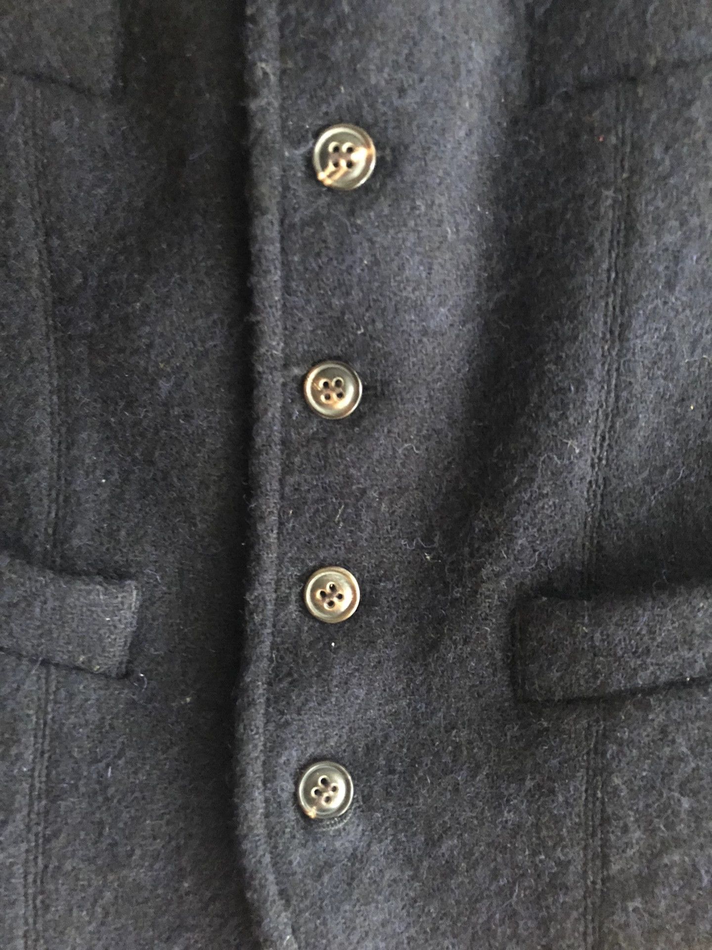Nigel Cabourn navy wool vest by Nigel Cabourn Size US L / EU 52-54 / 3 - 3 Thumbnail