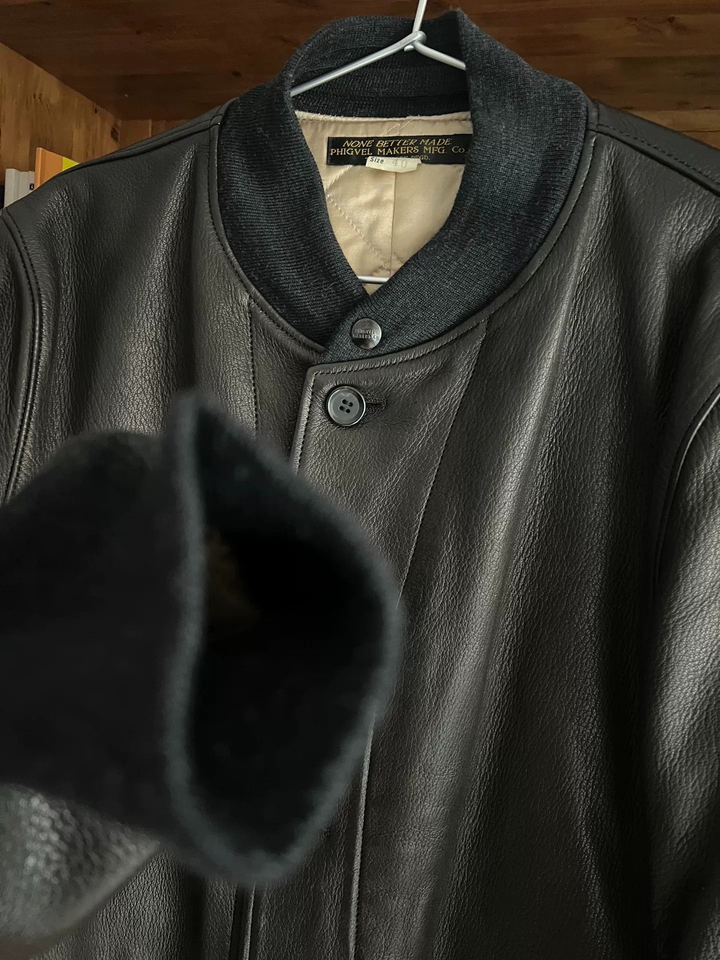PHIGVEL MAKERS & Co. luxury carbon gray deer leather jacket Size US XL / EU 56 / 4 - 5 Thumbnail