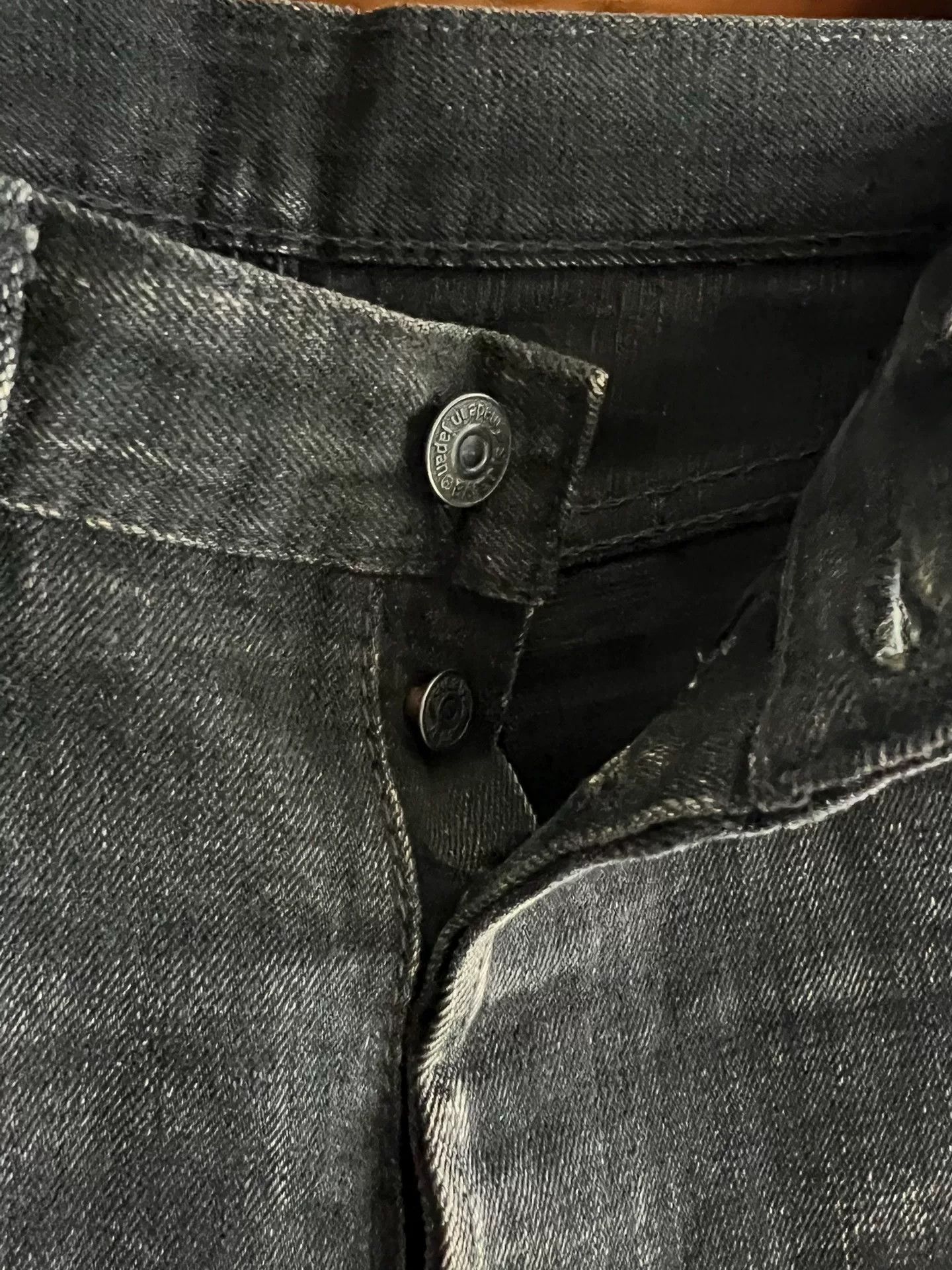 Pure Blue Japan classic black denim jeans with red selvedge Size US 32 / EU 48 - 6 Thumbnail