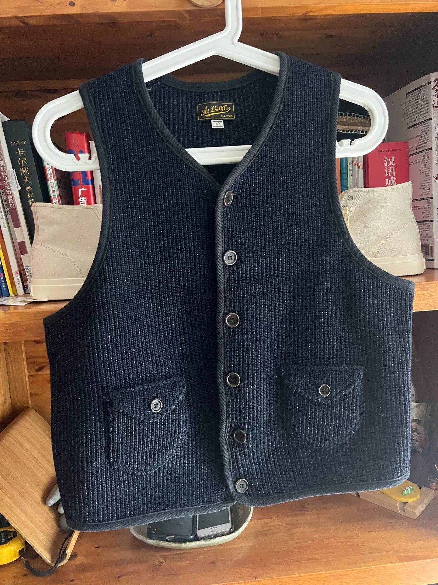 At Last & Co stylish blue wool vest for layering Size US M / EU 48-50 / 2 - 2 Thumbnail