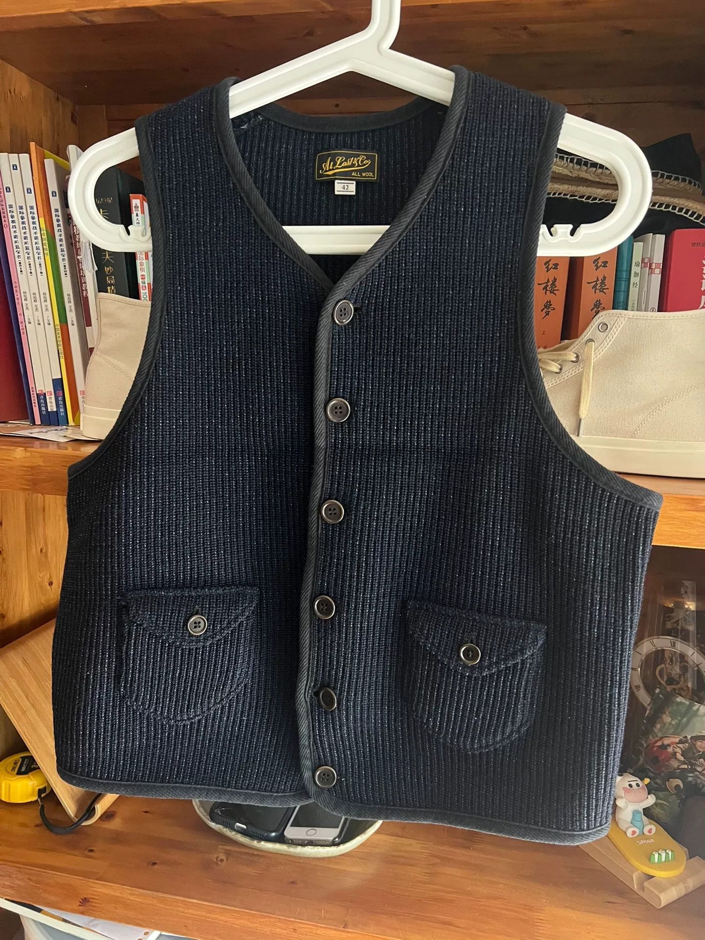 At Last & Co stylish blue wool vest for layering Size US M / EU 48-50 / 2 - 3 Thumbnail