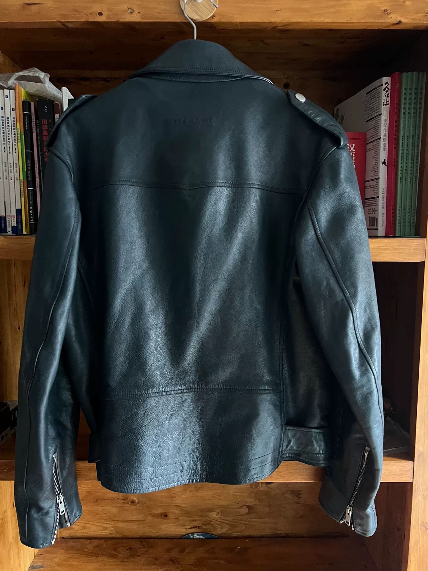 Givenchy Givenchy Blue Leather Biker Jacket Size US L / EU 52-54 / 3 - 3 Thumbnail