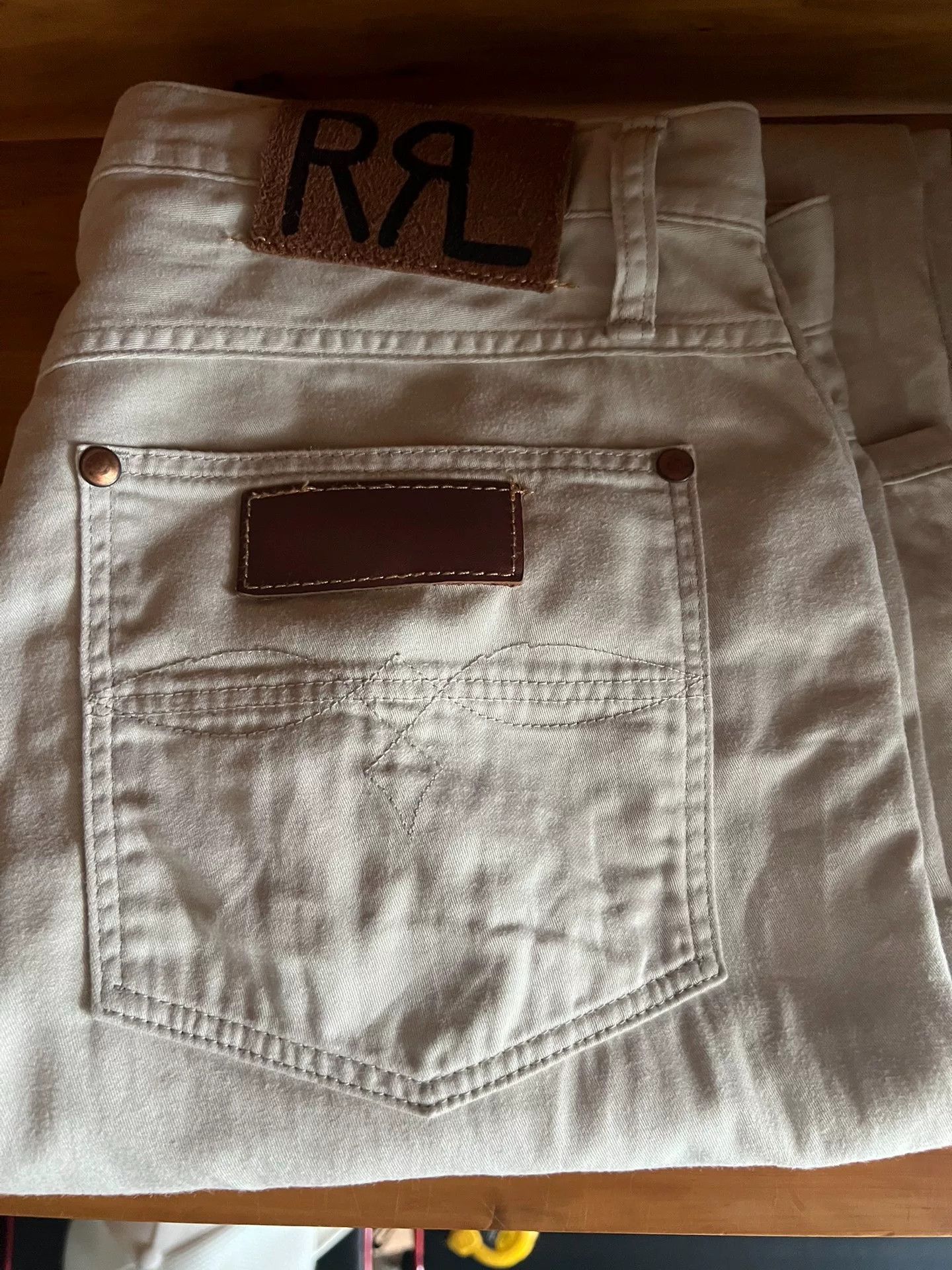 RRL Ralph Lauren RRL Double RL Light Beige Denim Pants Size US 31 - 8 Thumbnail