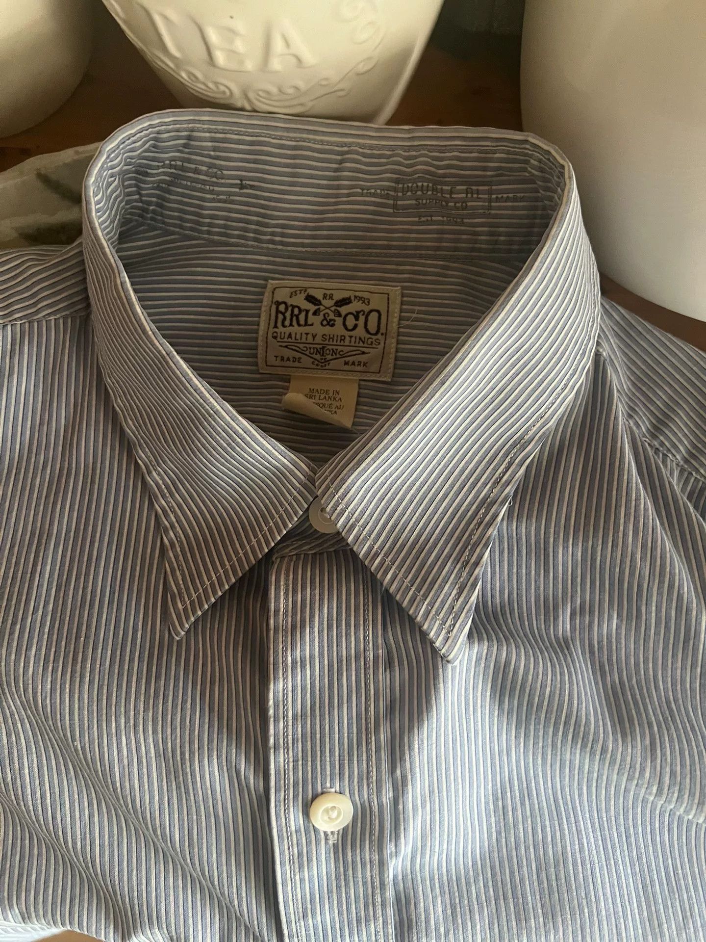 RRL Ralph Lauren RRL Long Sleeve Striped Shirt in Blue White Size US M / EU 48-50 / 2 - 8 Thumbnail