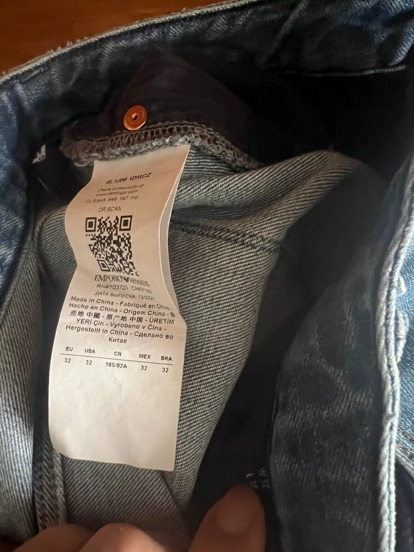 Emporio Armani Water-Washed Denim Jeans