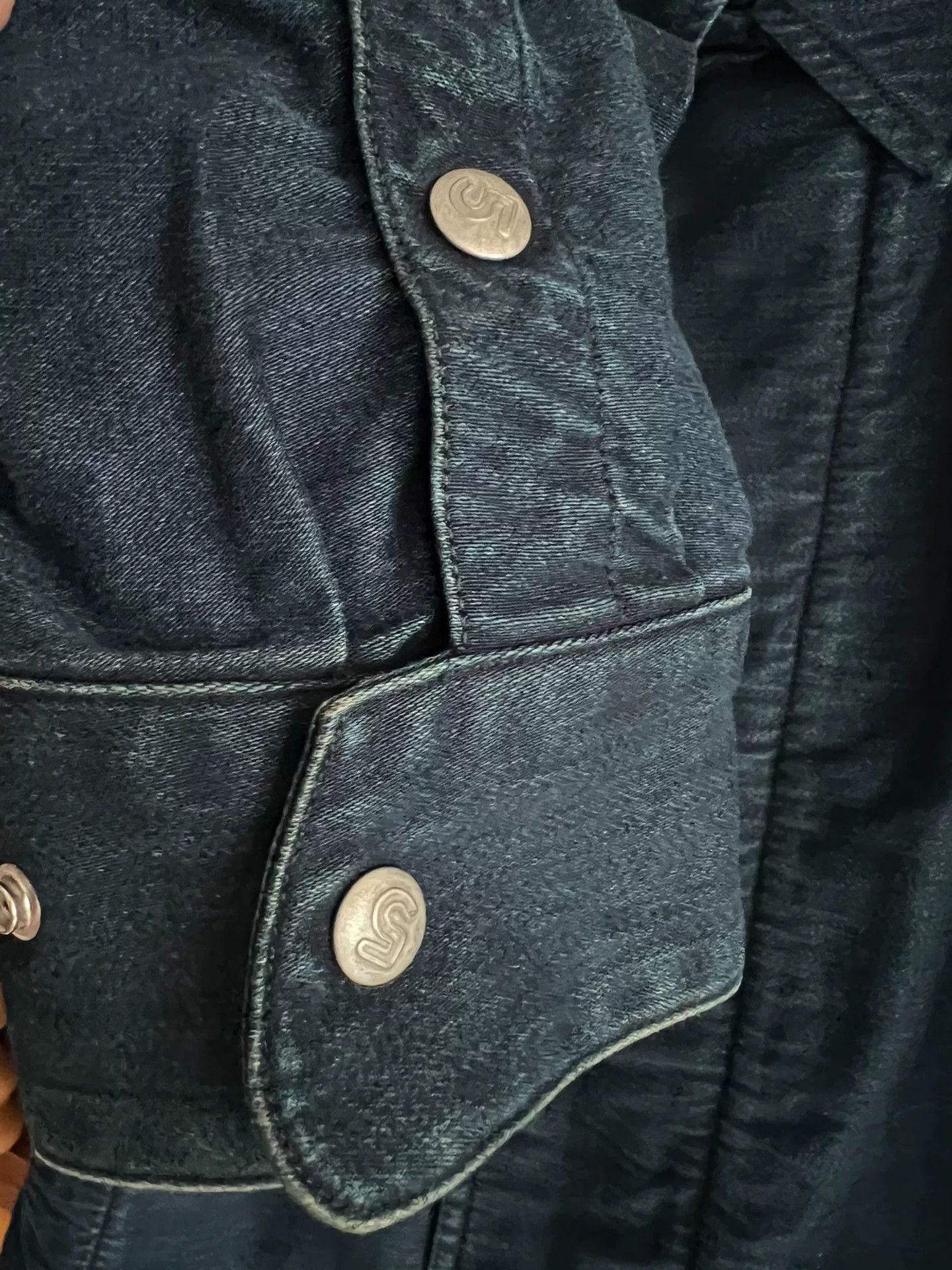 45rpm blue dyed motorcycle jacket with subtle vintage touch Size US M / EU 48-50 / 2 - 5 Thumbnail
