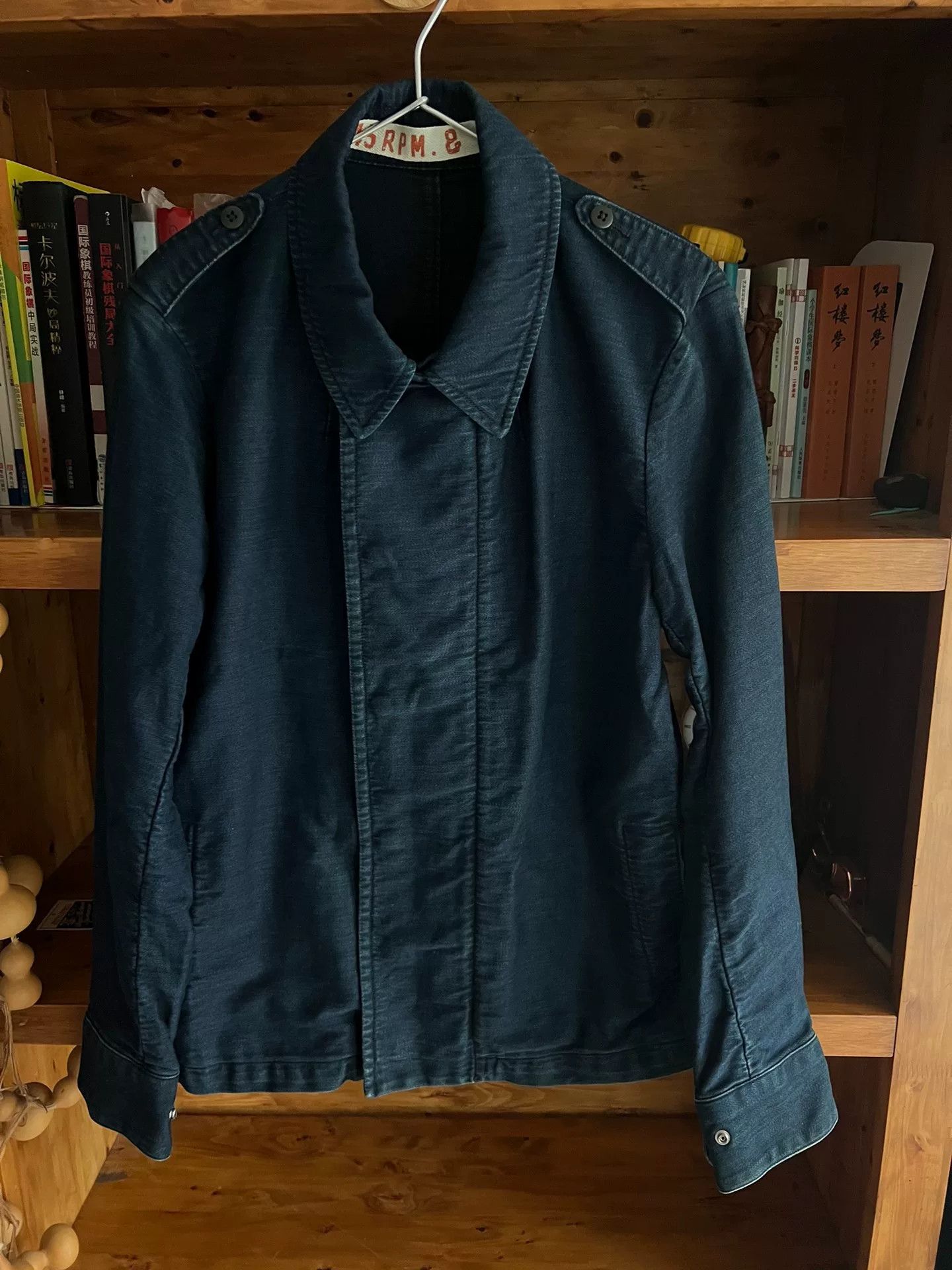 45rpm blue dyed motorcycle jacket with subtle vintage touch Size US M / EU 48-50 / 2 - 4 Thumbnail