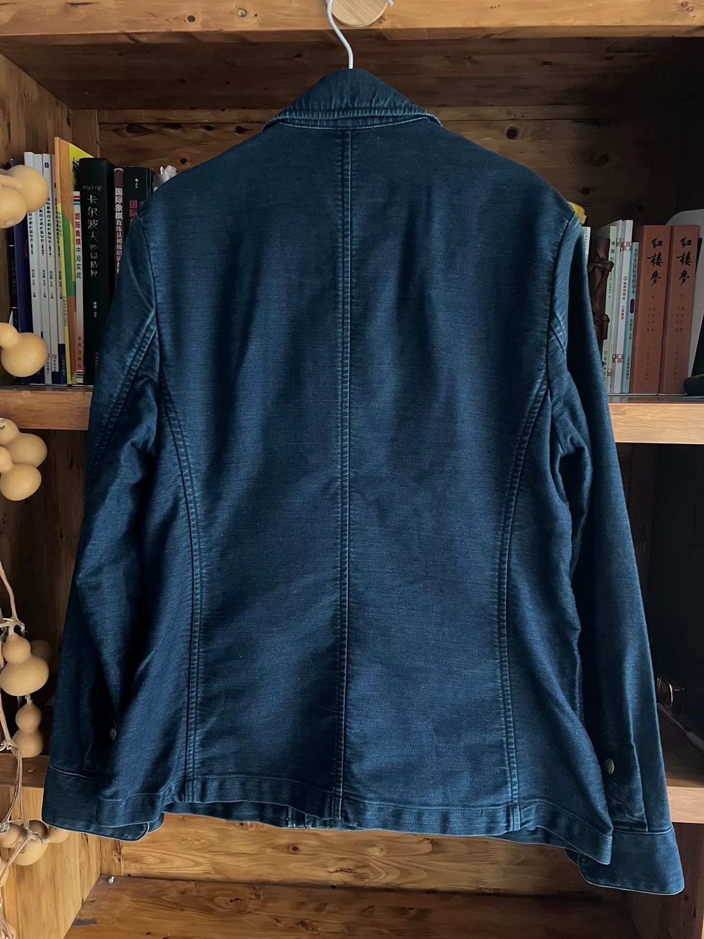 45rpm blue dyed motorcycle jacket with subtle vintage touch Size US M / EU 48-50 / 2 - 7 Thumbnail